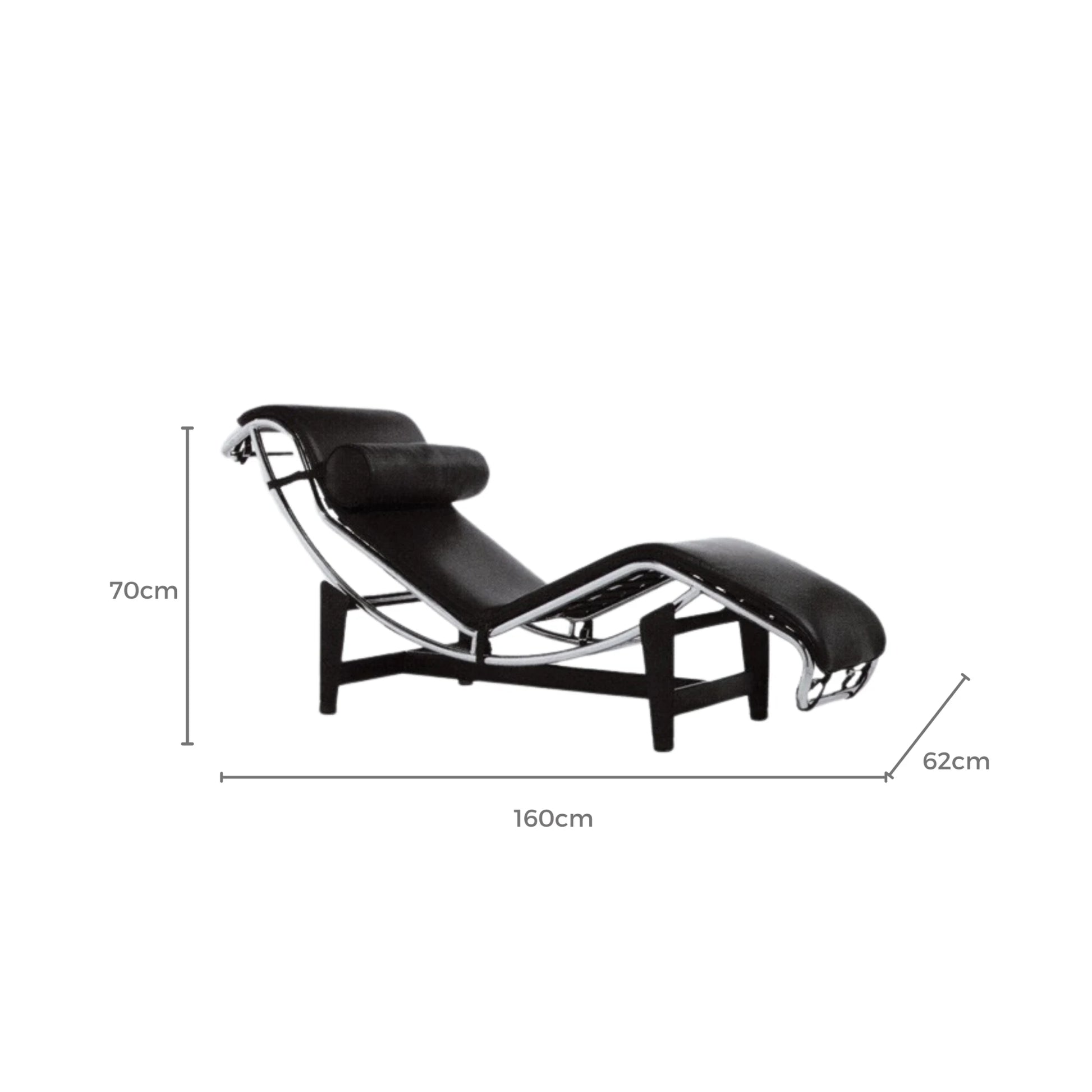 MODE Le Corbusier LC4 Chaise Lounge Replica, Faux Leather