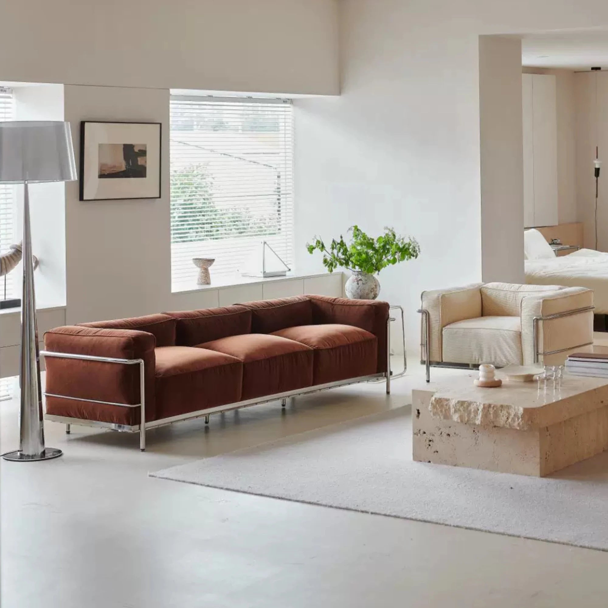 MODE Le Corbusier LC3 Sofa Replica, 1-Seater, Beige
