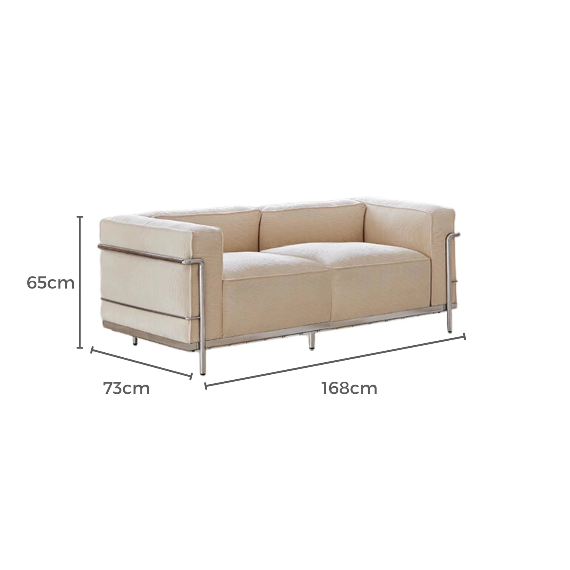 MODE Le Corbusier LC3 Sofa Replica, 2-Seater, White