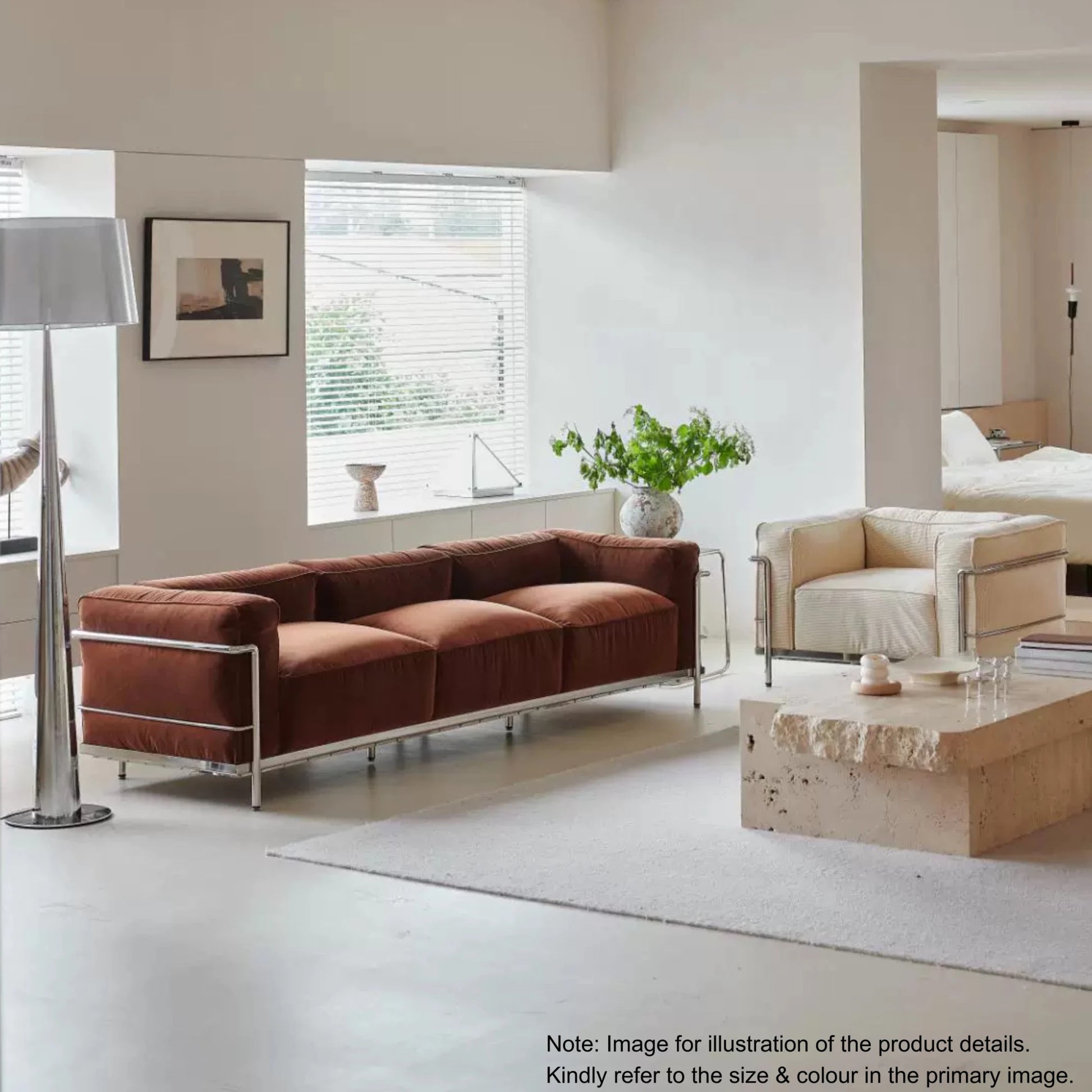 MODE Le Corbusier LC3 Sofa Replica, 2-Seater, White