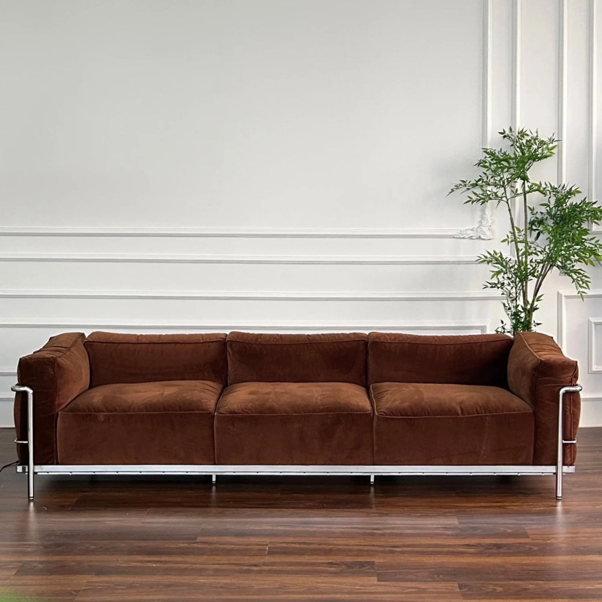 MODE Le Corbusier LC3 Sofa Replica, 3-Seater, Brown