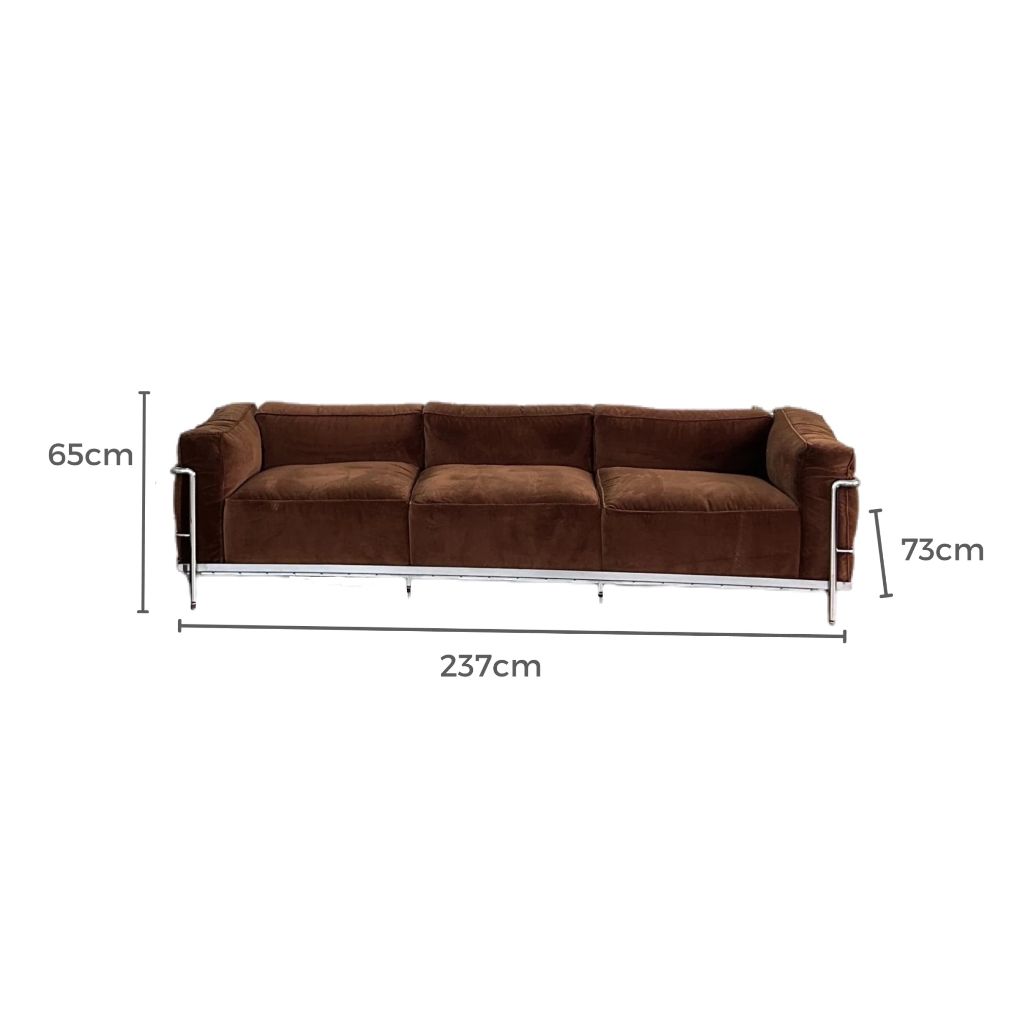 MODE Le Corbusier LC3 Sofa Replica, 3-Seater, Brown