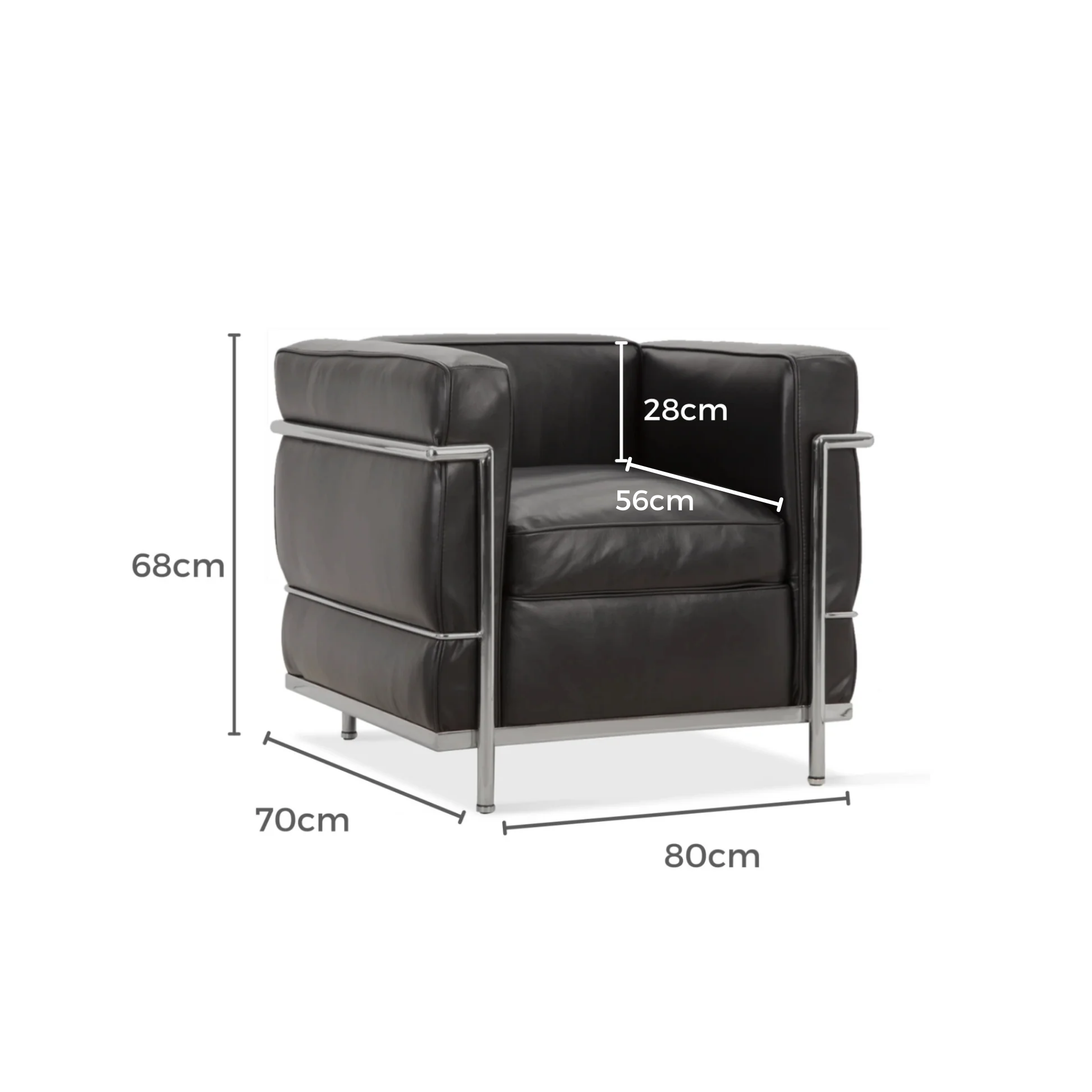 MODE Le Corbusier LC2 Sofa Replica, 1-Seater