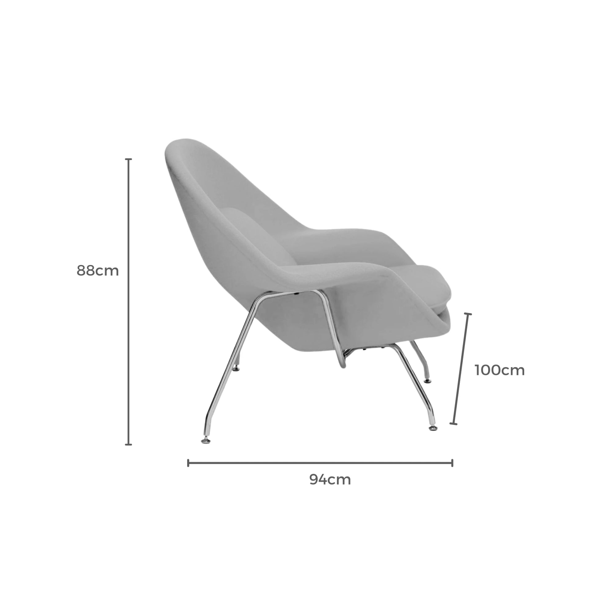 MODE Eero Saarinen Womb Chair with Ottoman Replica, Blue