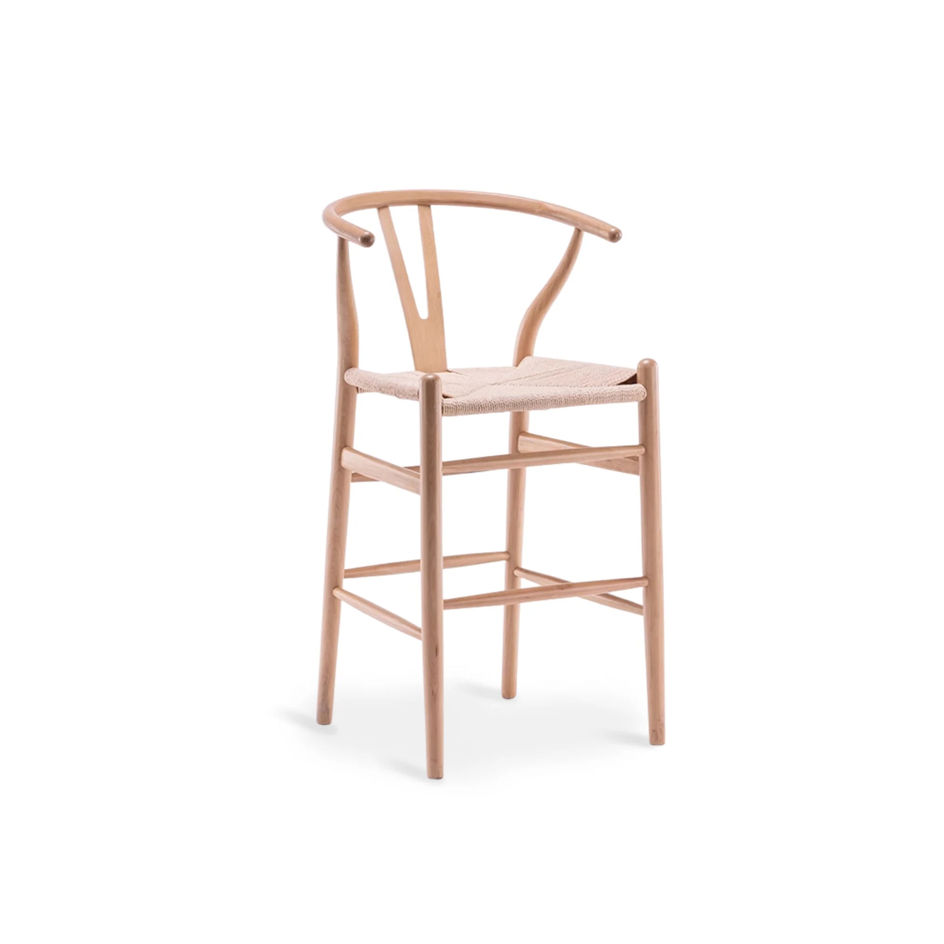 MODE Hans Wegner Wishbone Bar Stool Replica, Natural Wood