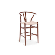 MODE Hans Wegner Wishbone Bar Stool Replica, Dark Wood