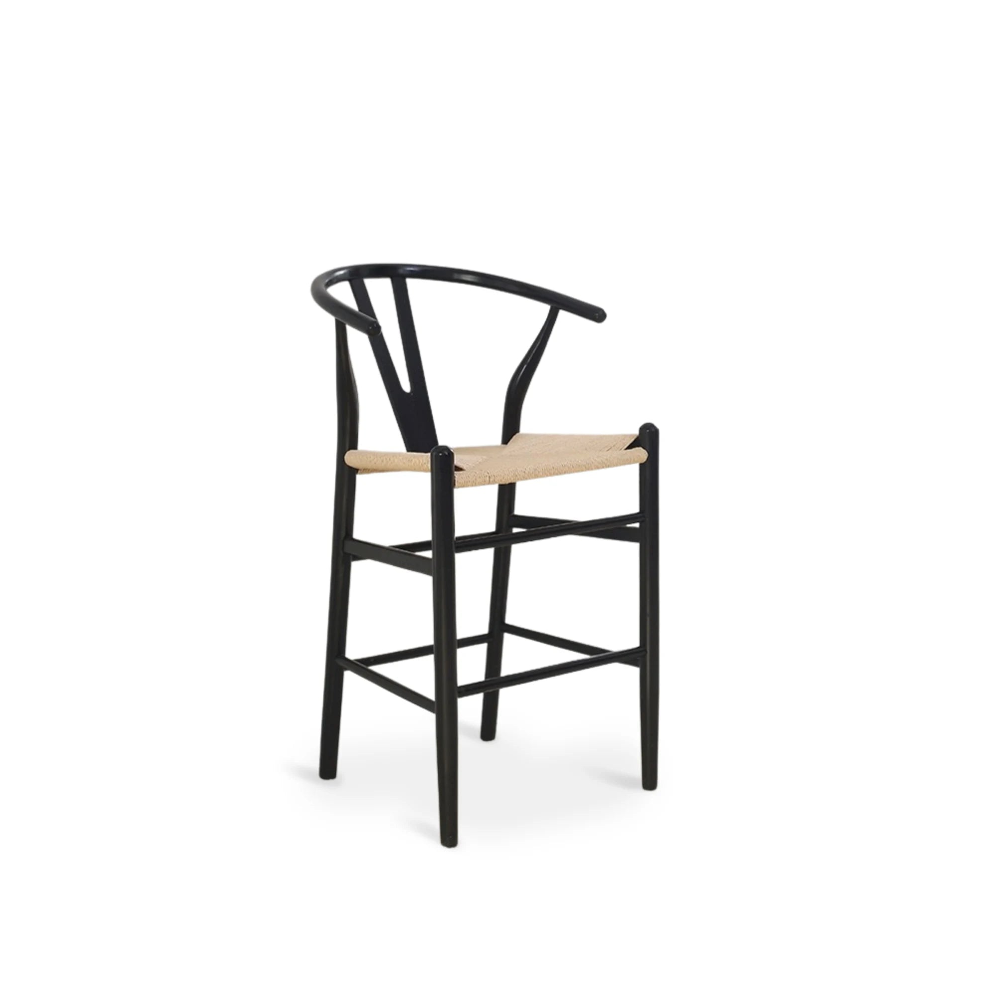 MODE Hans Wegner Wishbone Bar Stool Replica, Black
