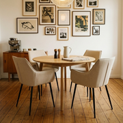Hjem Design Bonray Dining Chair, Beige, Set of 2