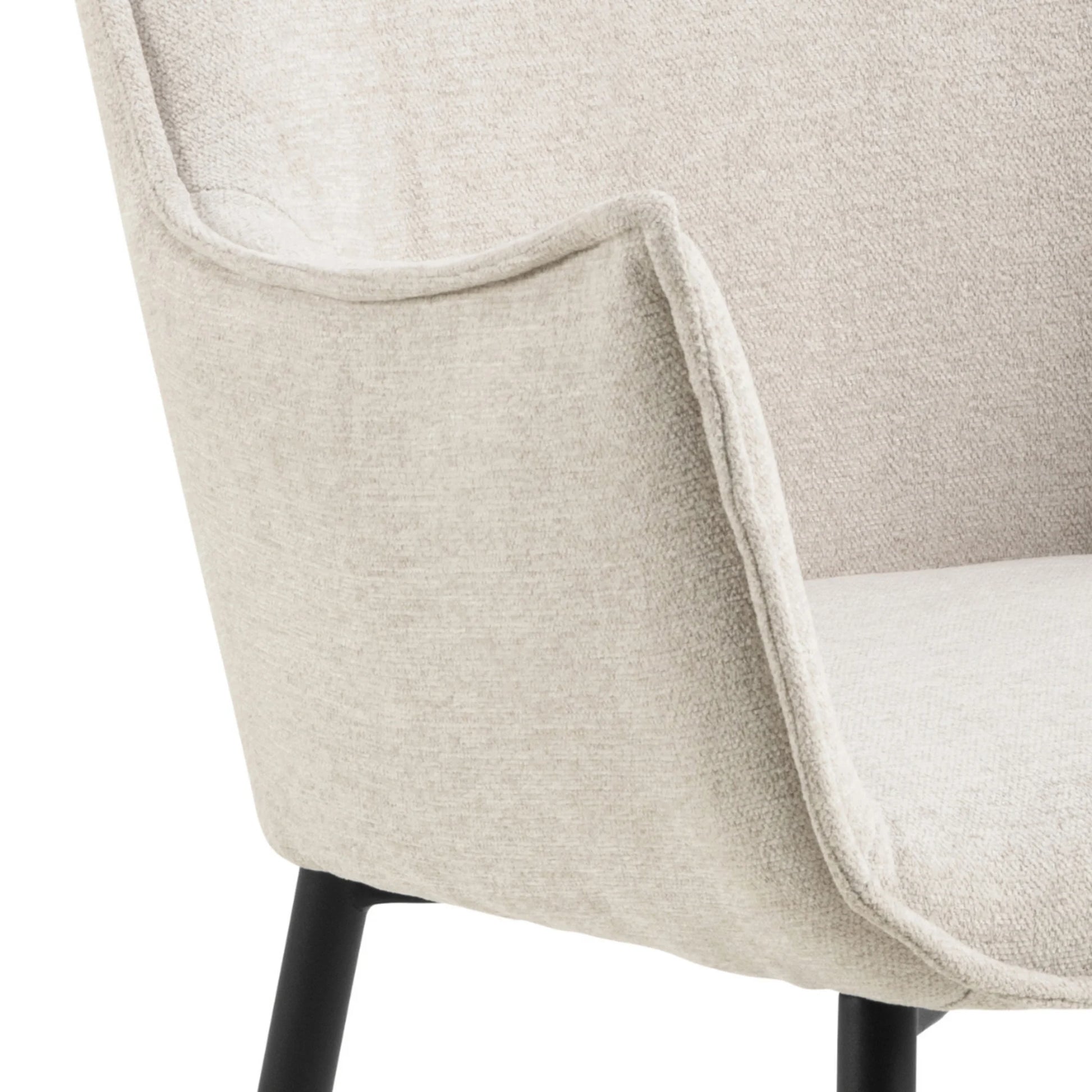 Hjem Design Bonray Dining Chair, Beige, Set of 2