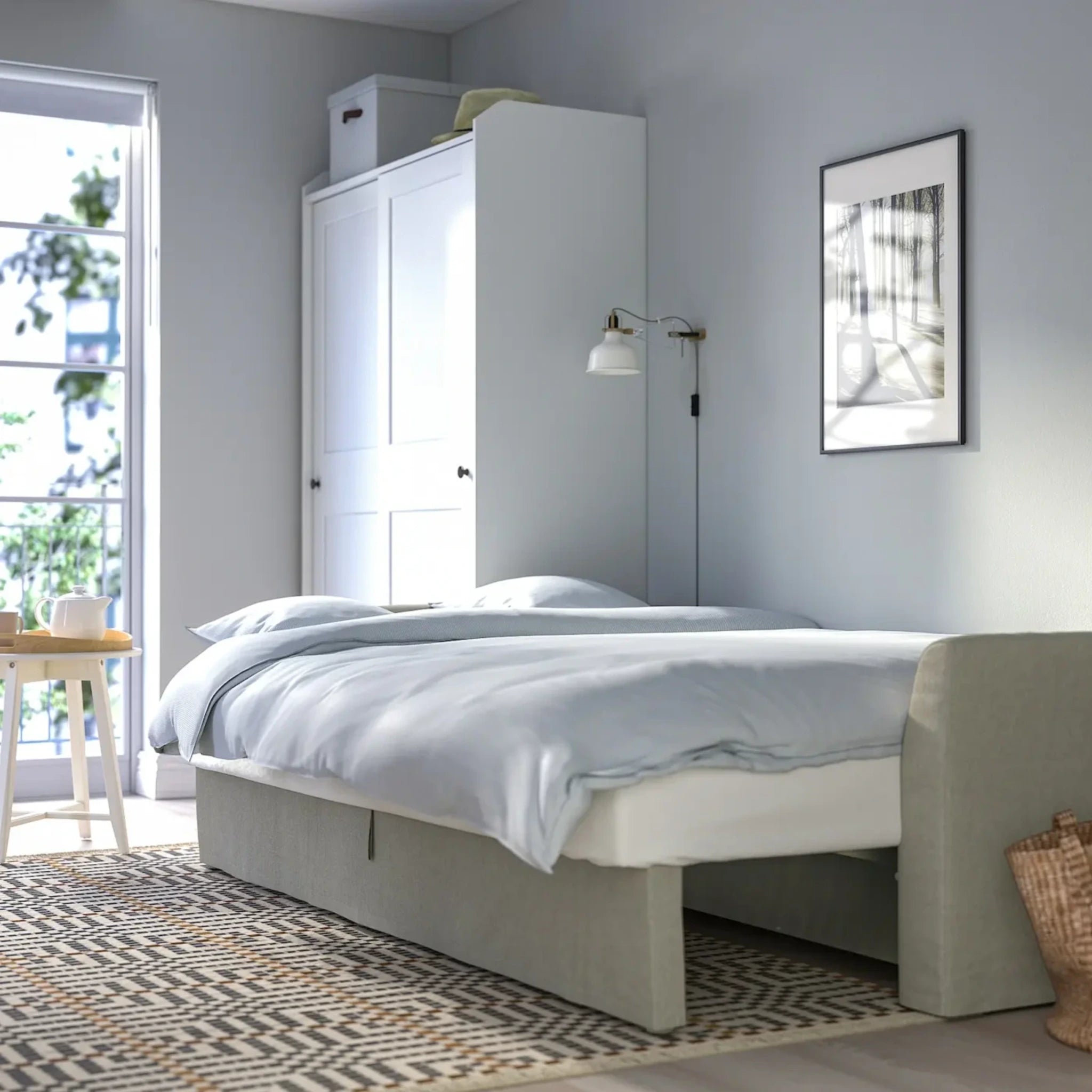 IKEA HOLMSUND 3-seat sofa bed, Borgunda beige
