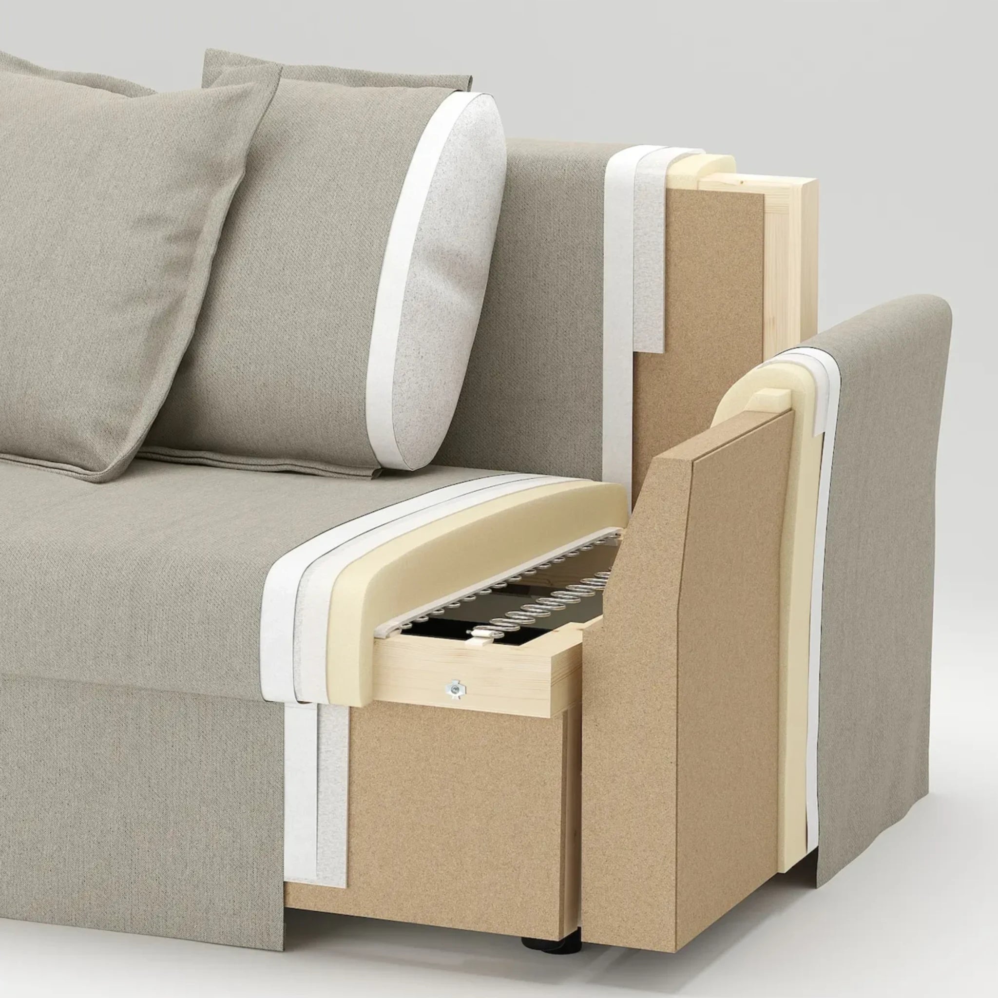 IKEA HOLMSUND 3-seat sofa bed, Borgunda beige