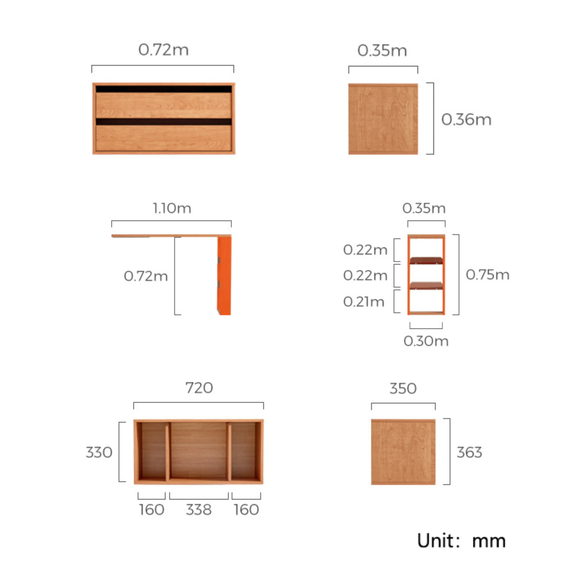Linspire Verve Set of 3 Modular Extendable Side Table