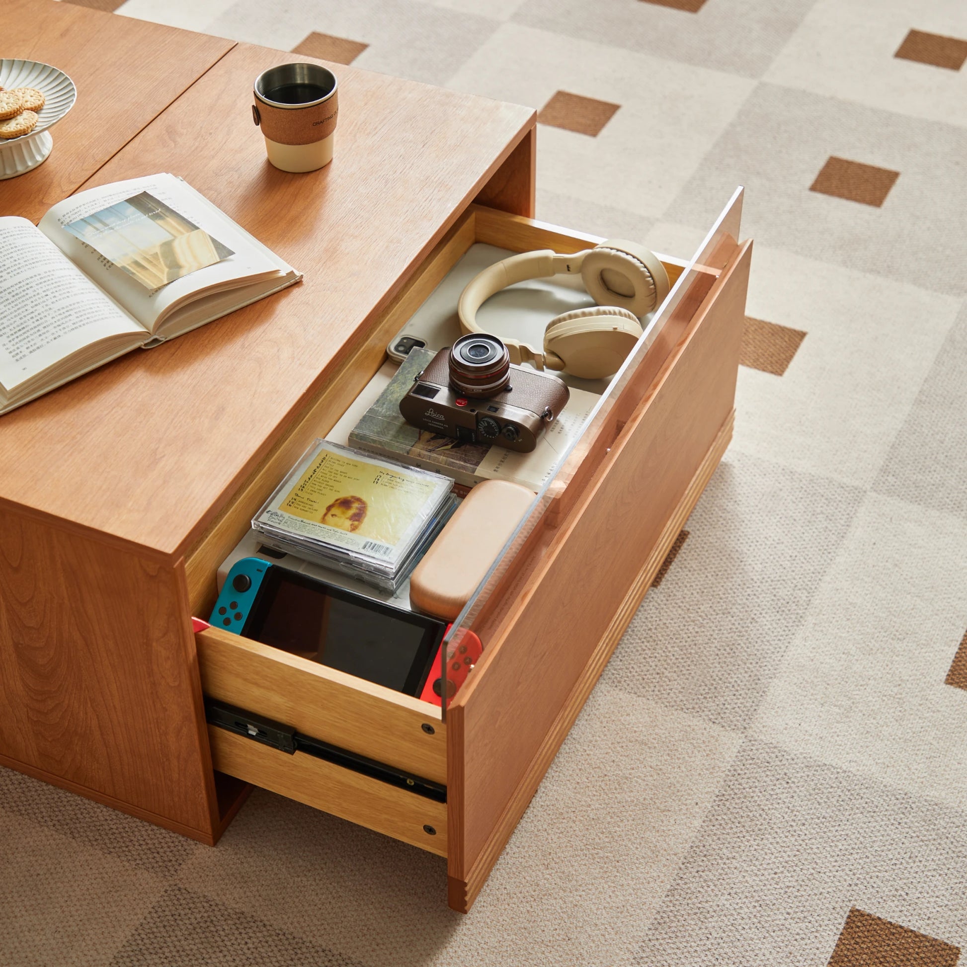Linspire Verve Set of 2 Modular Coffee Table with 3 Drawers