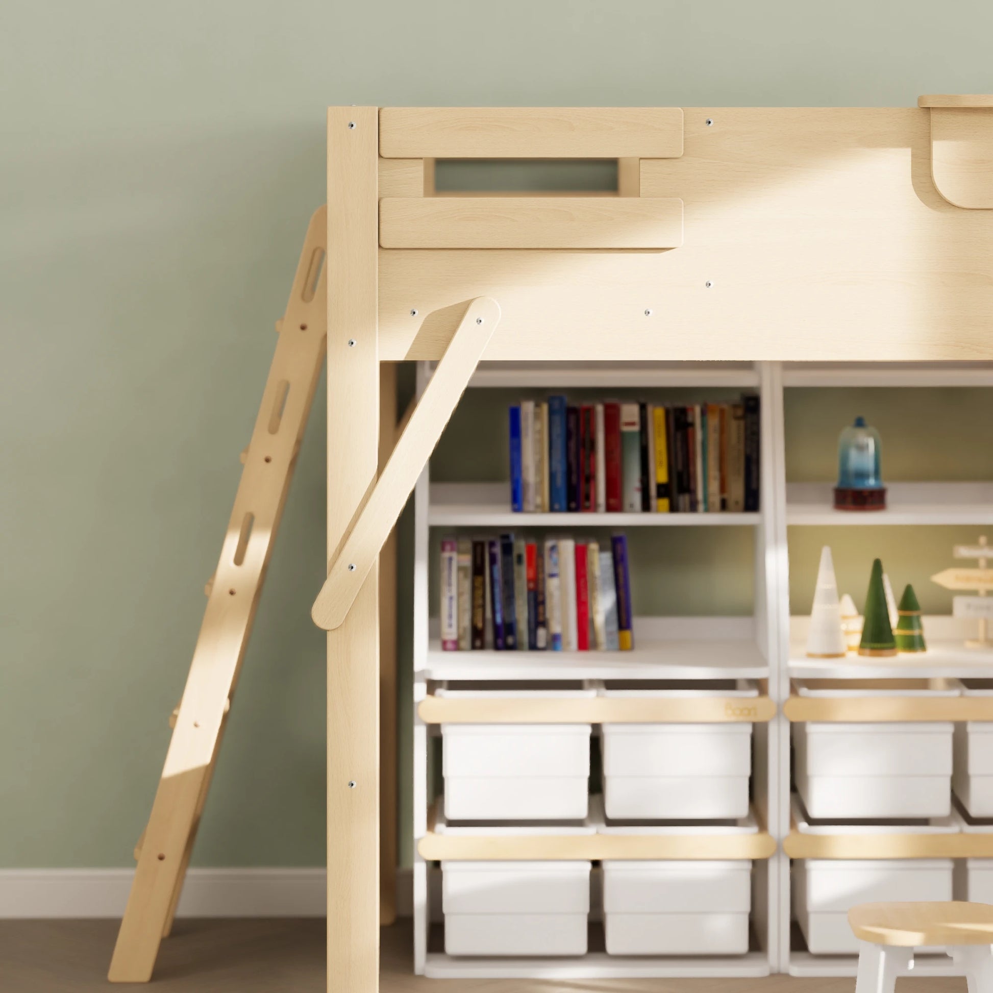 Boori Treehouse Kids NZ King Single Loft Bed + Ladder, Beech