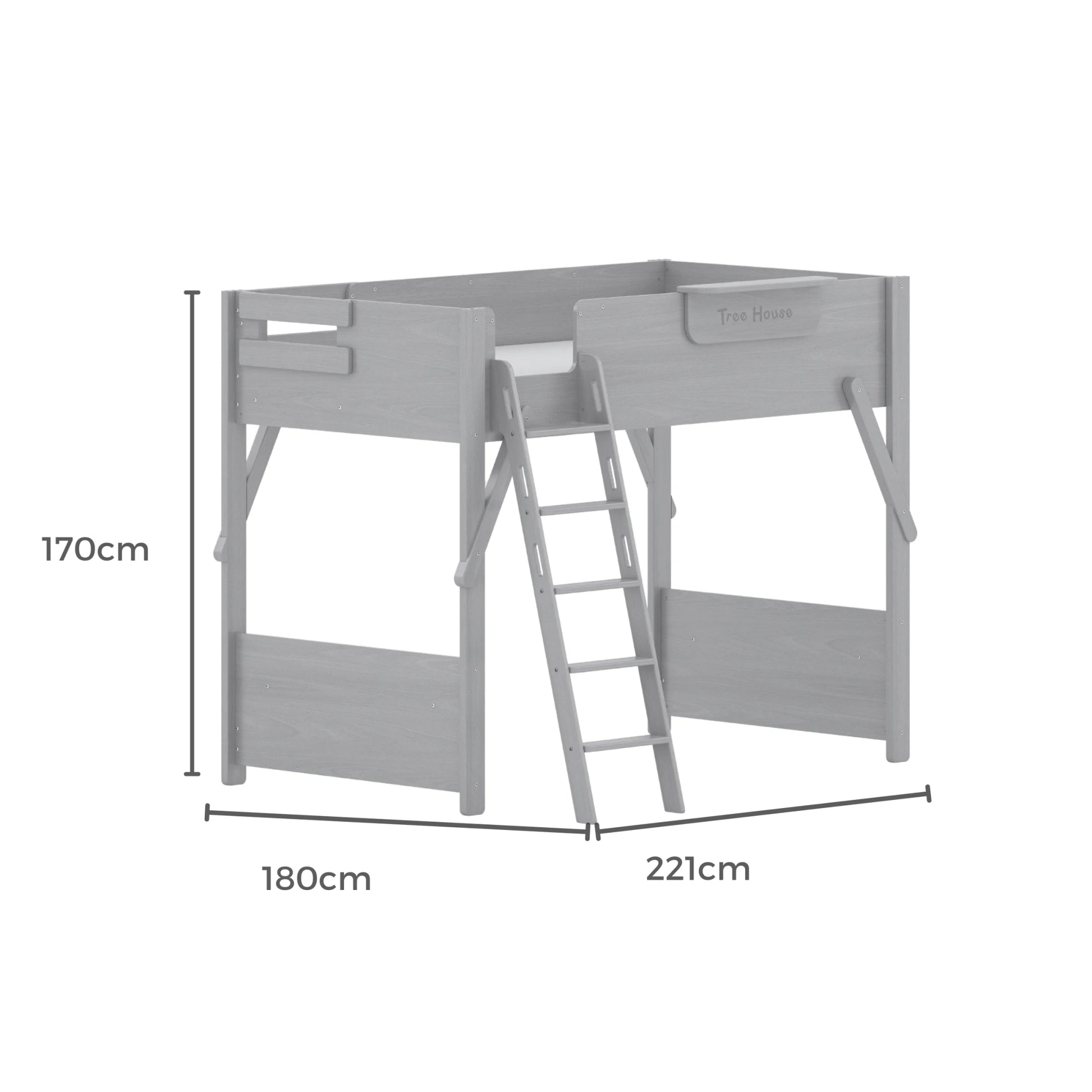 Boori Treehouse Kids NZ King Single Loft Bed + Ladder, Beech