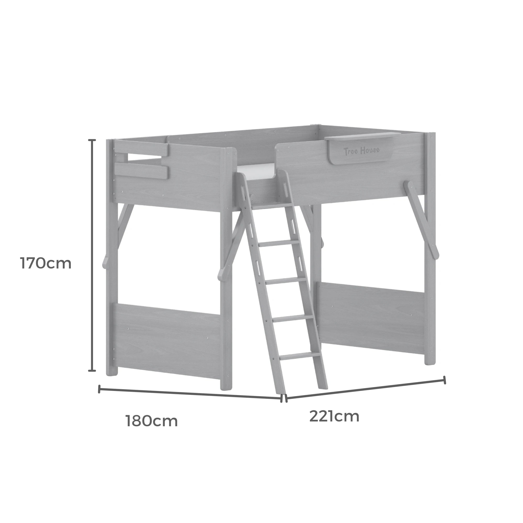 Boori Treehouse Kids NZ King Single Loft Bed + Ladder, Beech