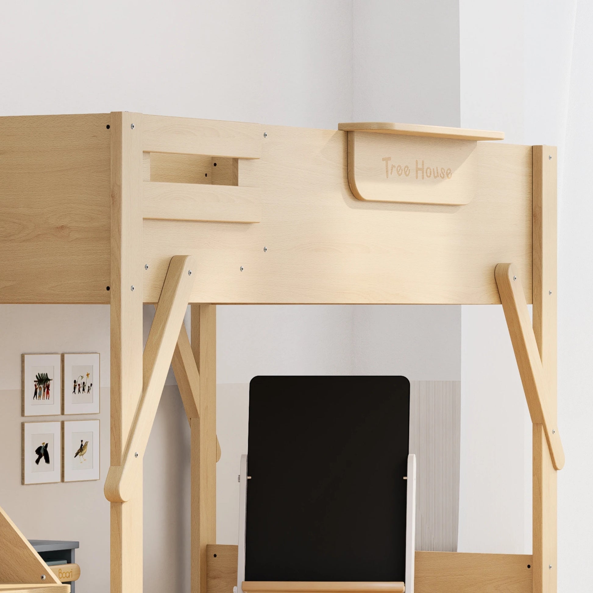 Boori Treehouse Kids NZ King Single Loft Bed + Storage Staircase, Beech