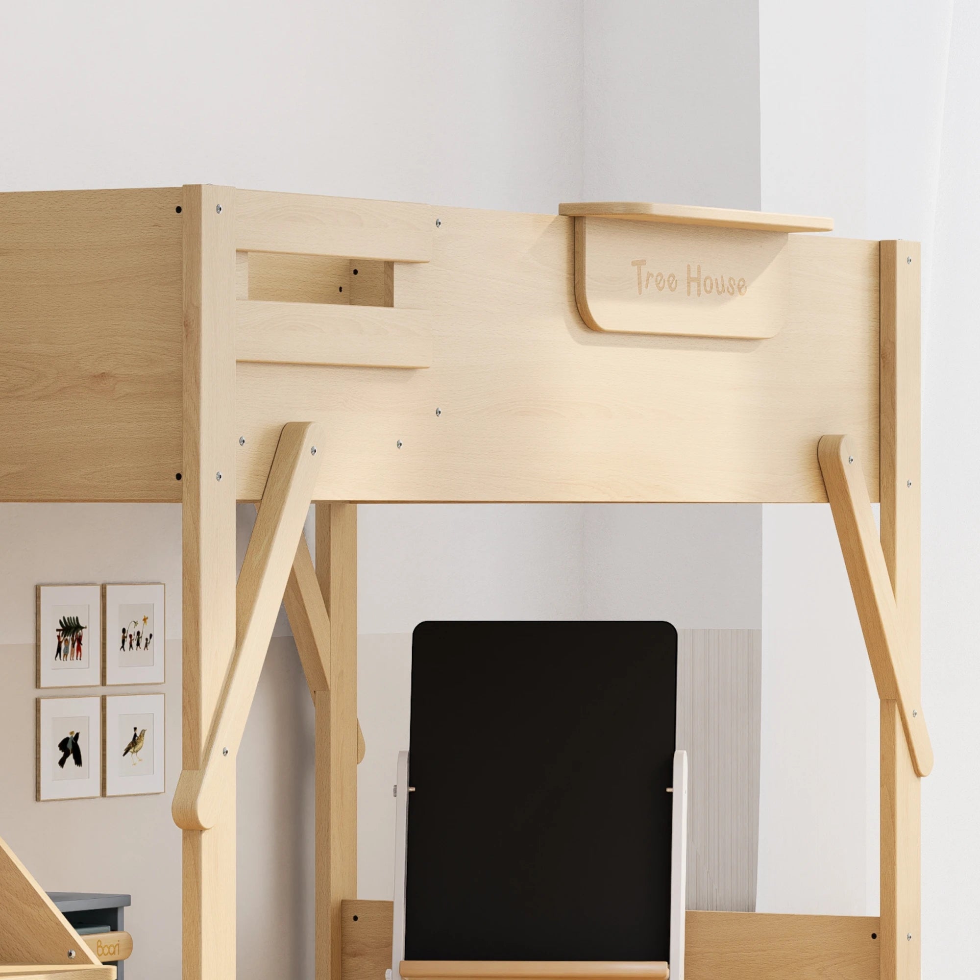 Boori Treehouse Kids NZ King Single Loft Bed + Storage Staircase, Beech
