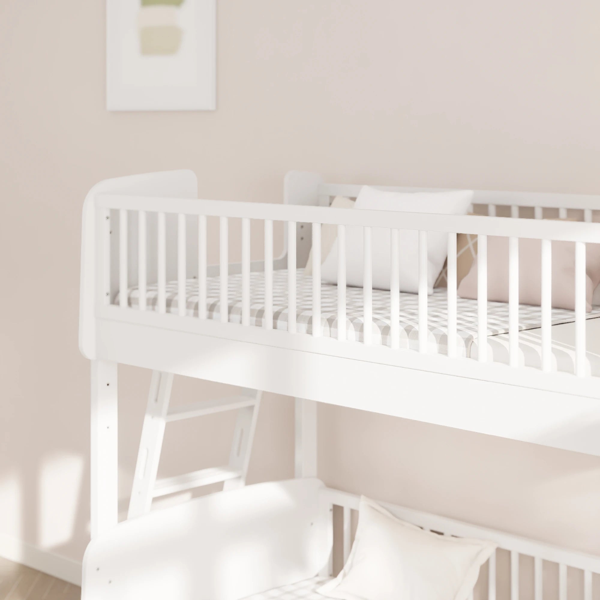 Boori Matilda Kids NZ Single Bunk Bed + Ladder, Barley White