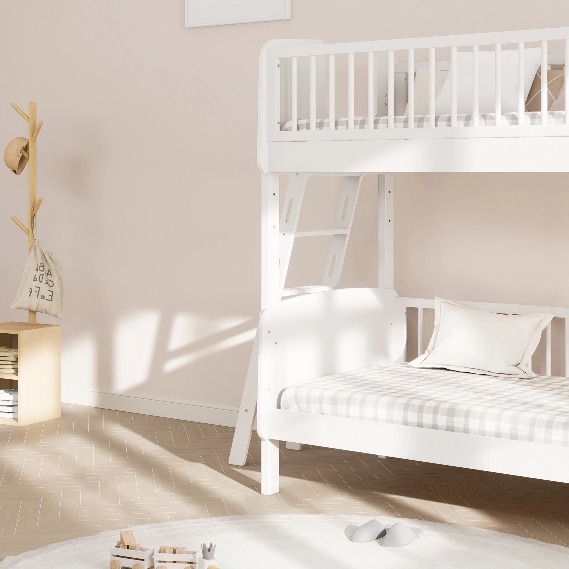 Boori Matilda Kids NZ Single Bunk Bed + Ladder, Barley White