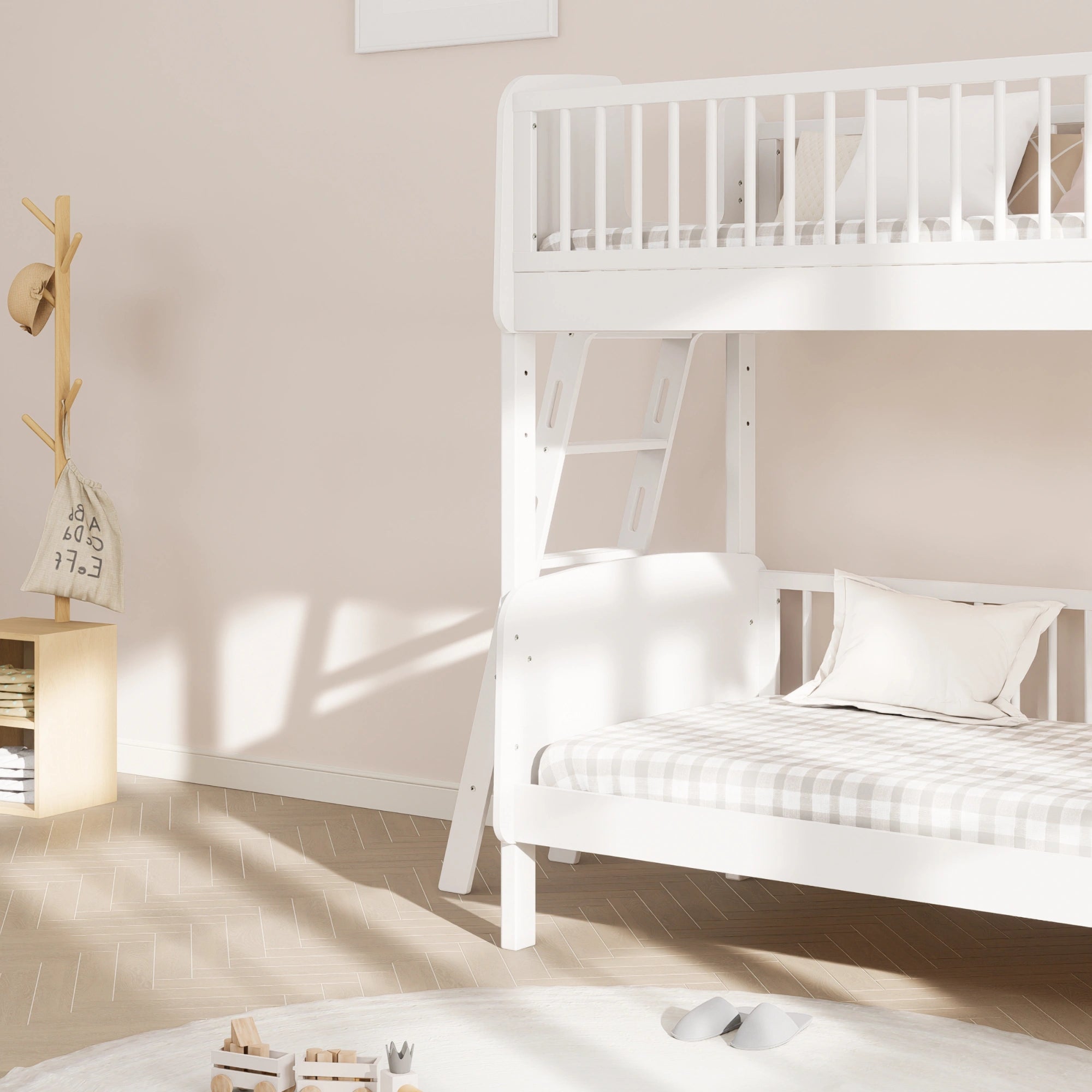 Boori Matilda Kids NZ Single Bunk Bed + Ladder, Barley White