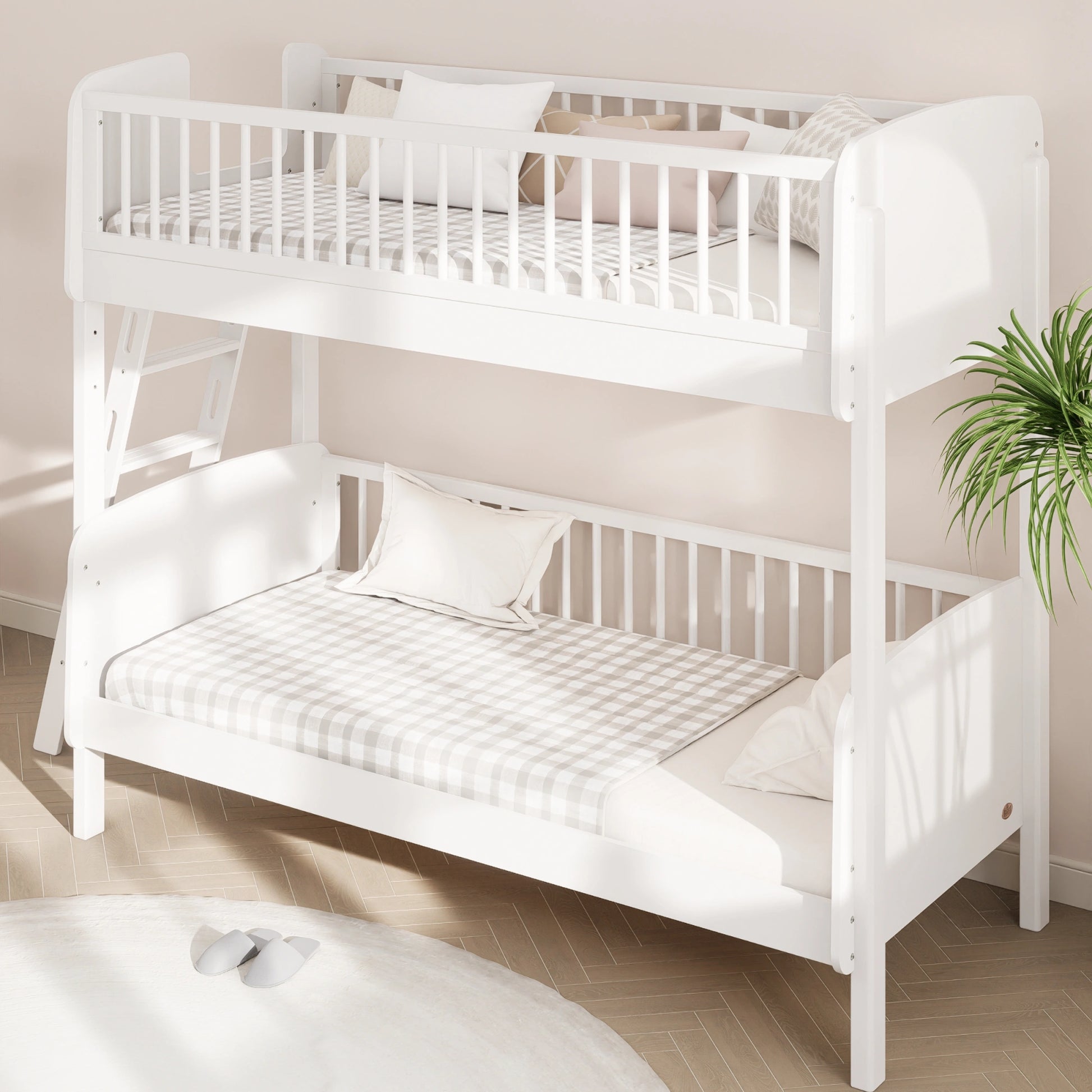 Boori Matilda Kids NZ Single Bunk Bed + Ladder, Barley White