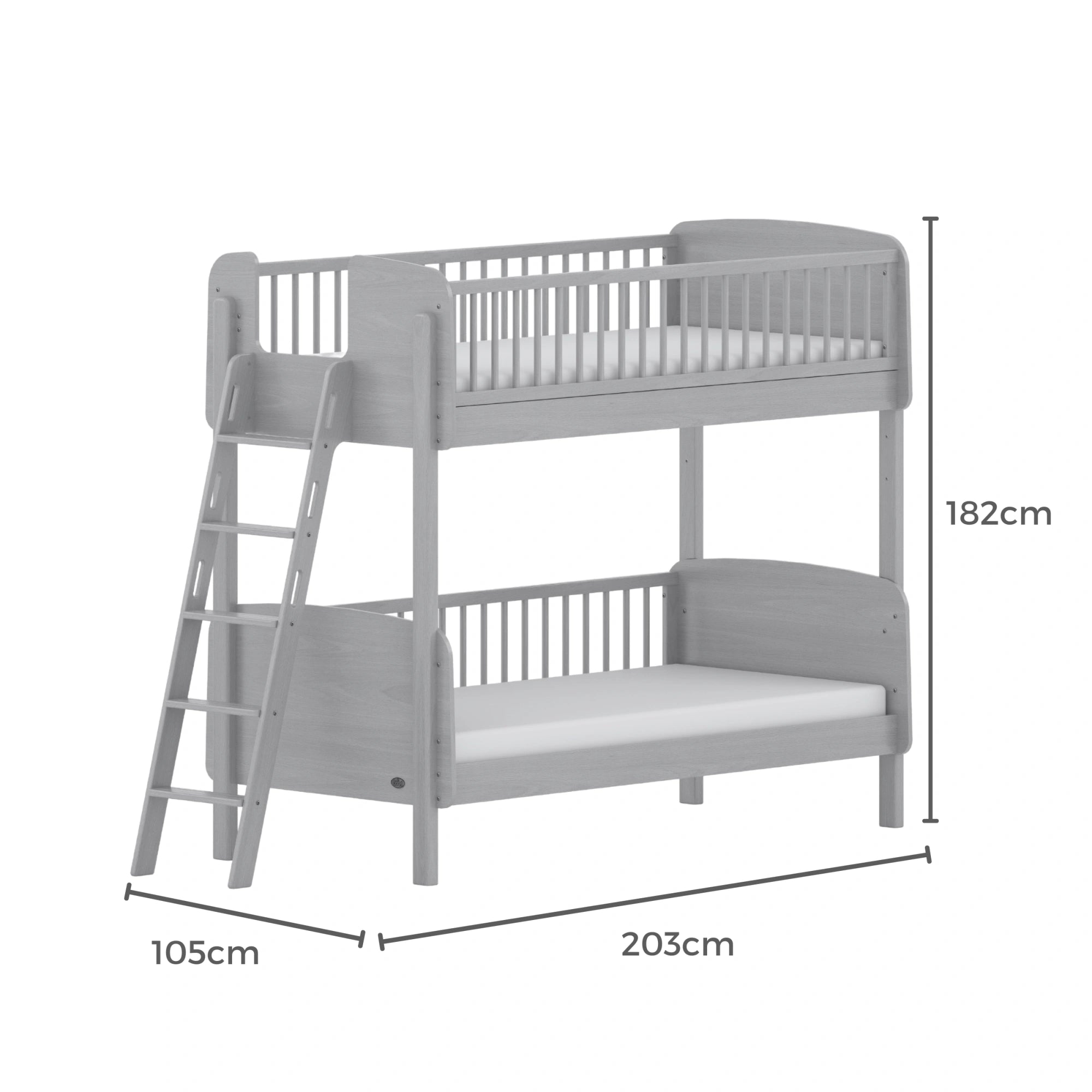 Boori Matilda Kids NZ Single Bunk Bed + Ladder, Barley White