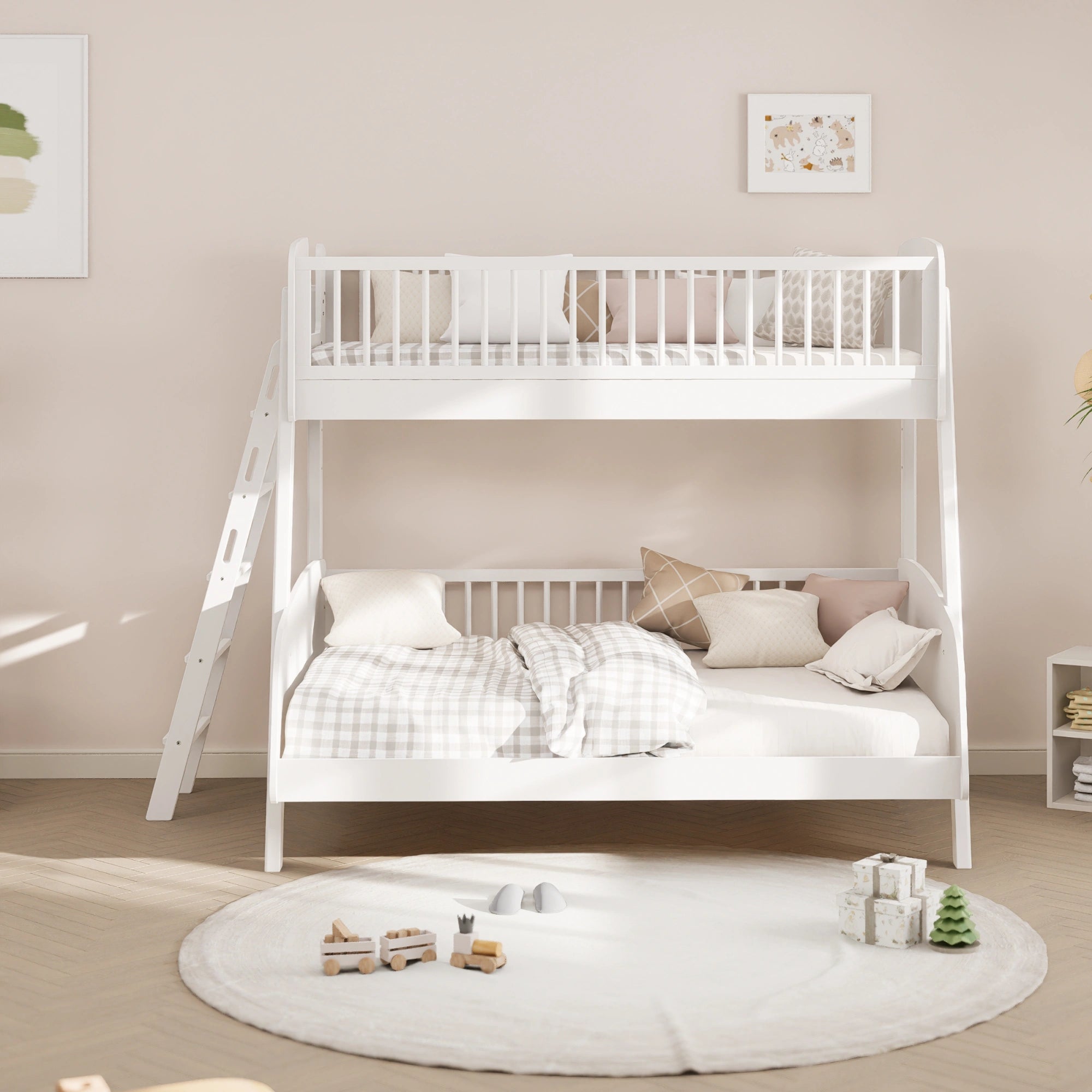 Boori Matilda Kids Maxi Bunk Bed + Ladder, Barley White, NZ Single