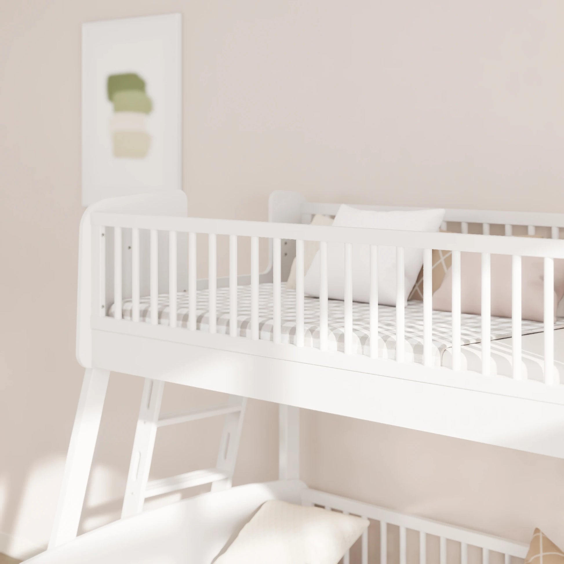 Boori Matilda Kids Maxi Bunk Bed + Ladder, Barley White, NZ Single