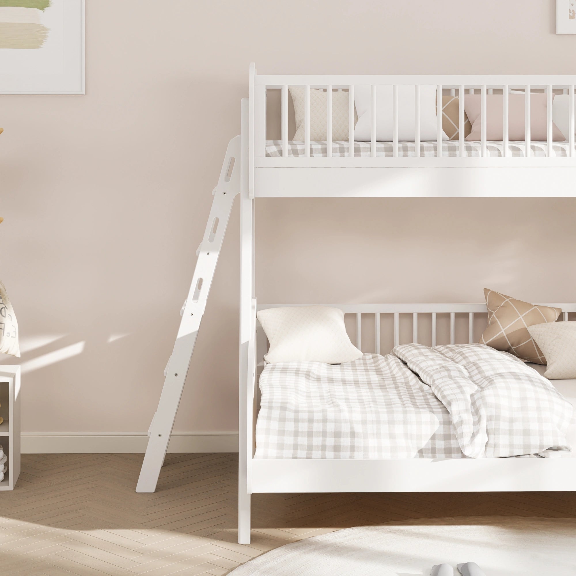 Boori Matilda Kids Maxi Bunk Bed + Ladder, Barley White, NZ Single
