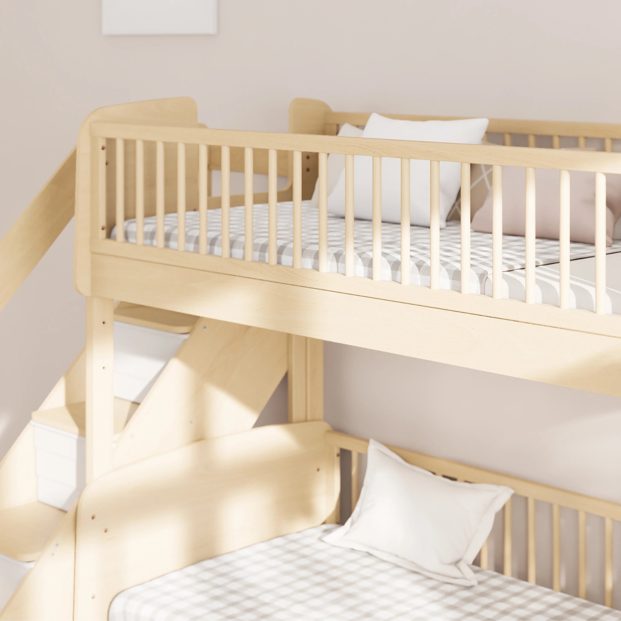 Boori Matilda Kids NZ Single Bunk Bed + Storage Staircase, Beech