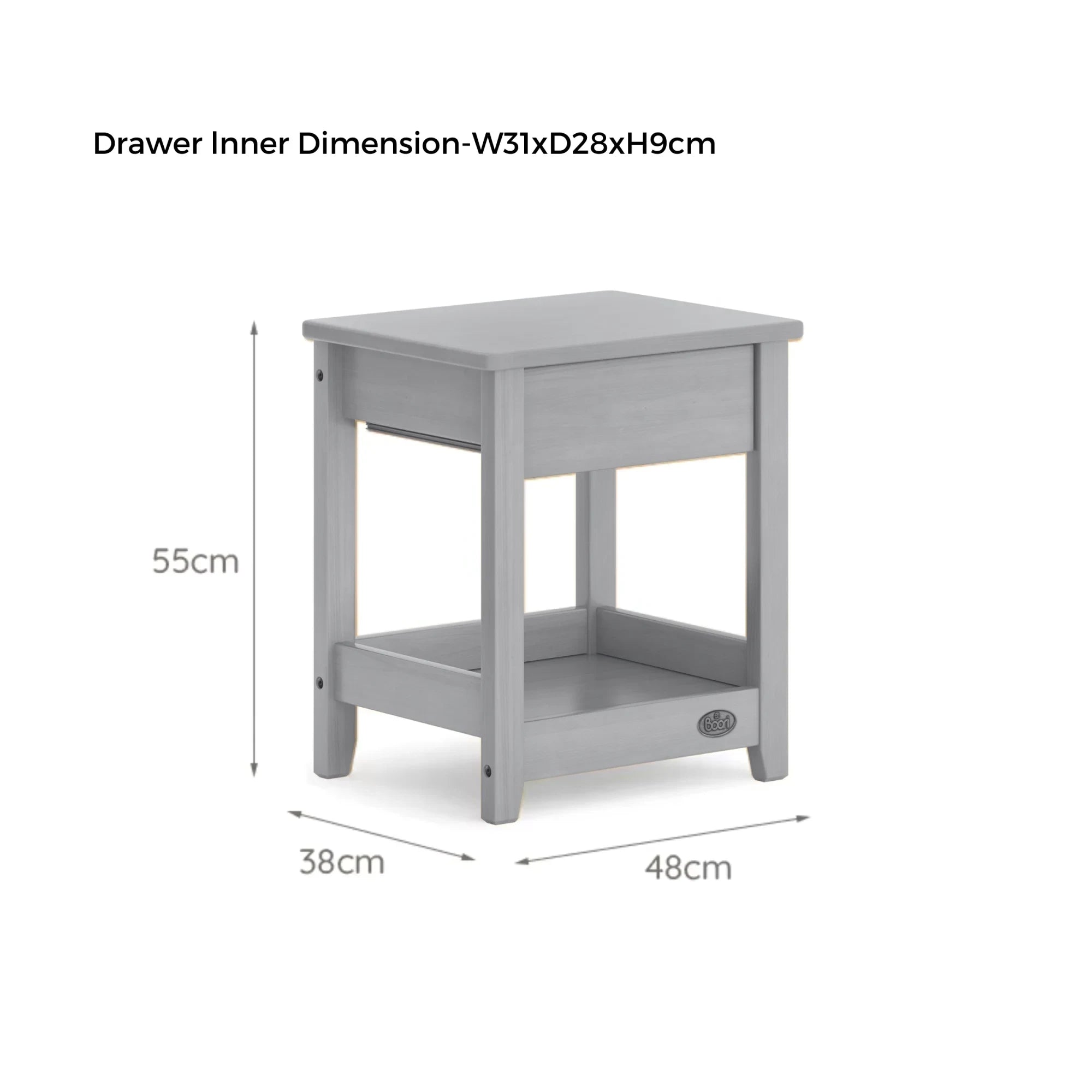 Boori Linear Kids Bedside Table, Almond