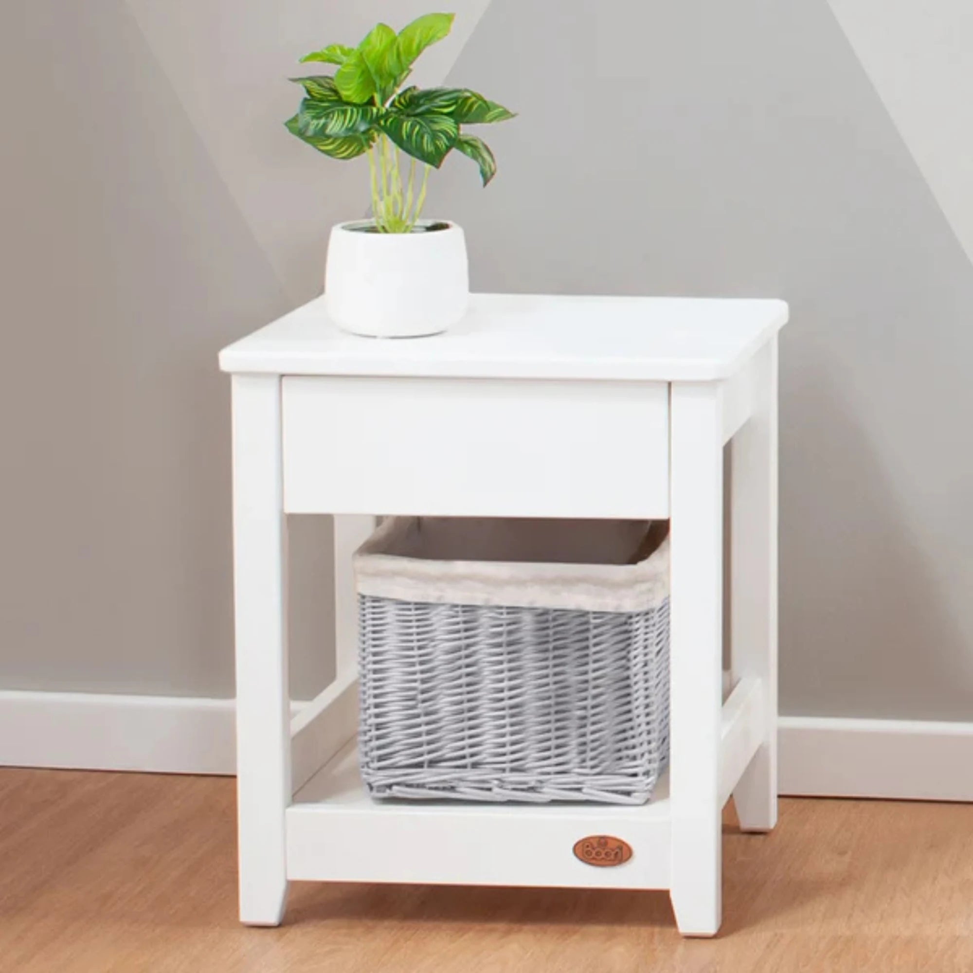Boori Linear Kids Bedside Table, Barley White