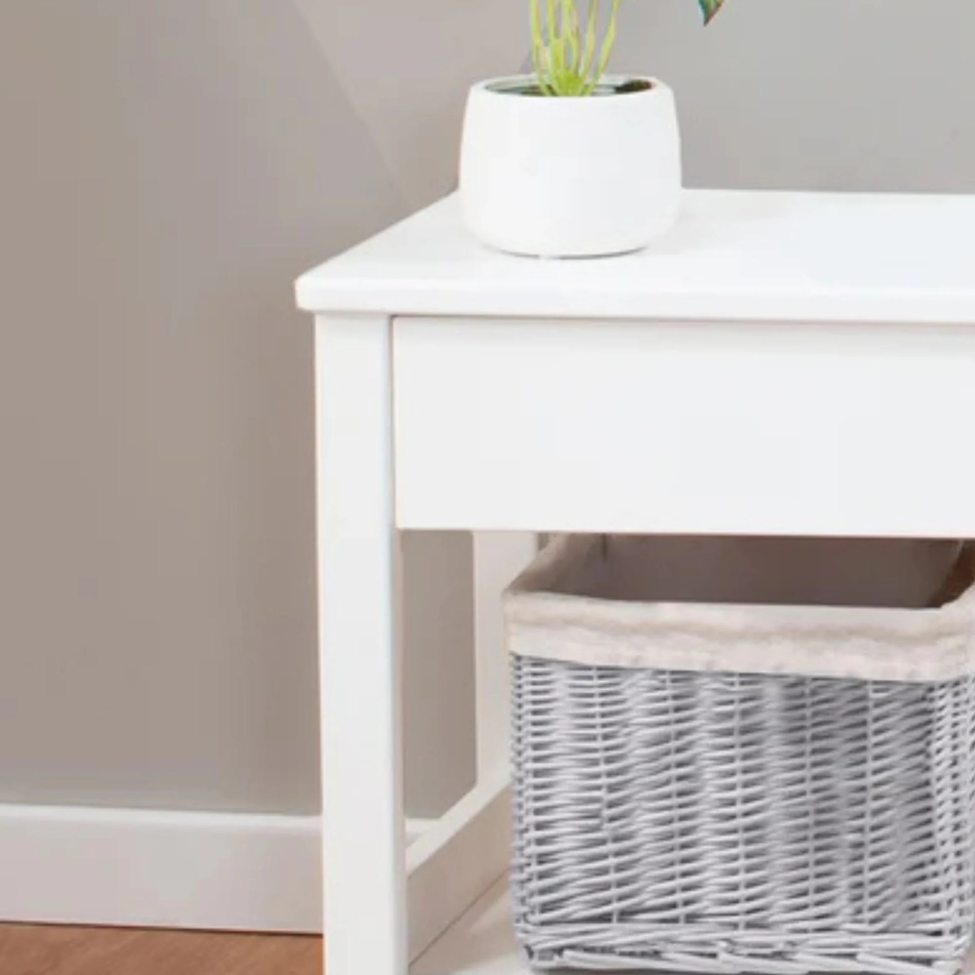 Boori Linear Kids Bedside Table, Barley White