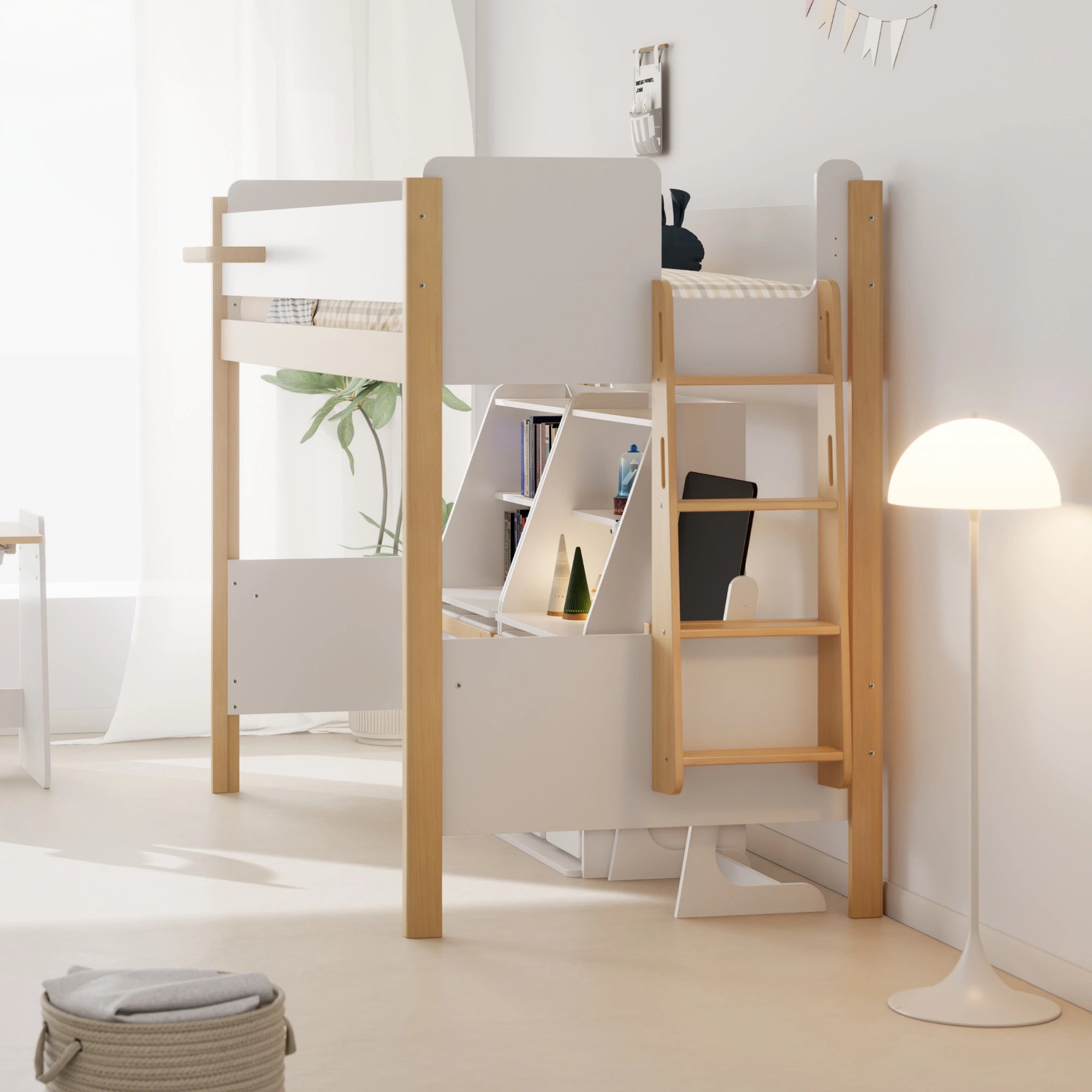 Boori Natty Kids NZ King Single Loft Bed + Ladder, Barley
