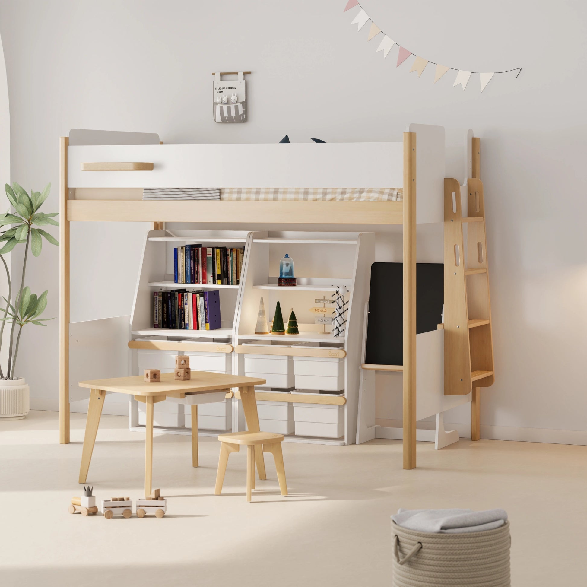 Boori Natty Kids NZ King Single Loft Bed + Ladder, Barley