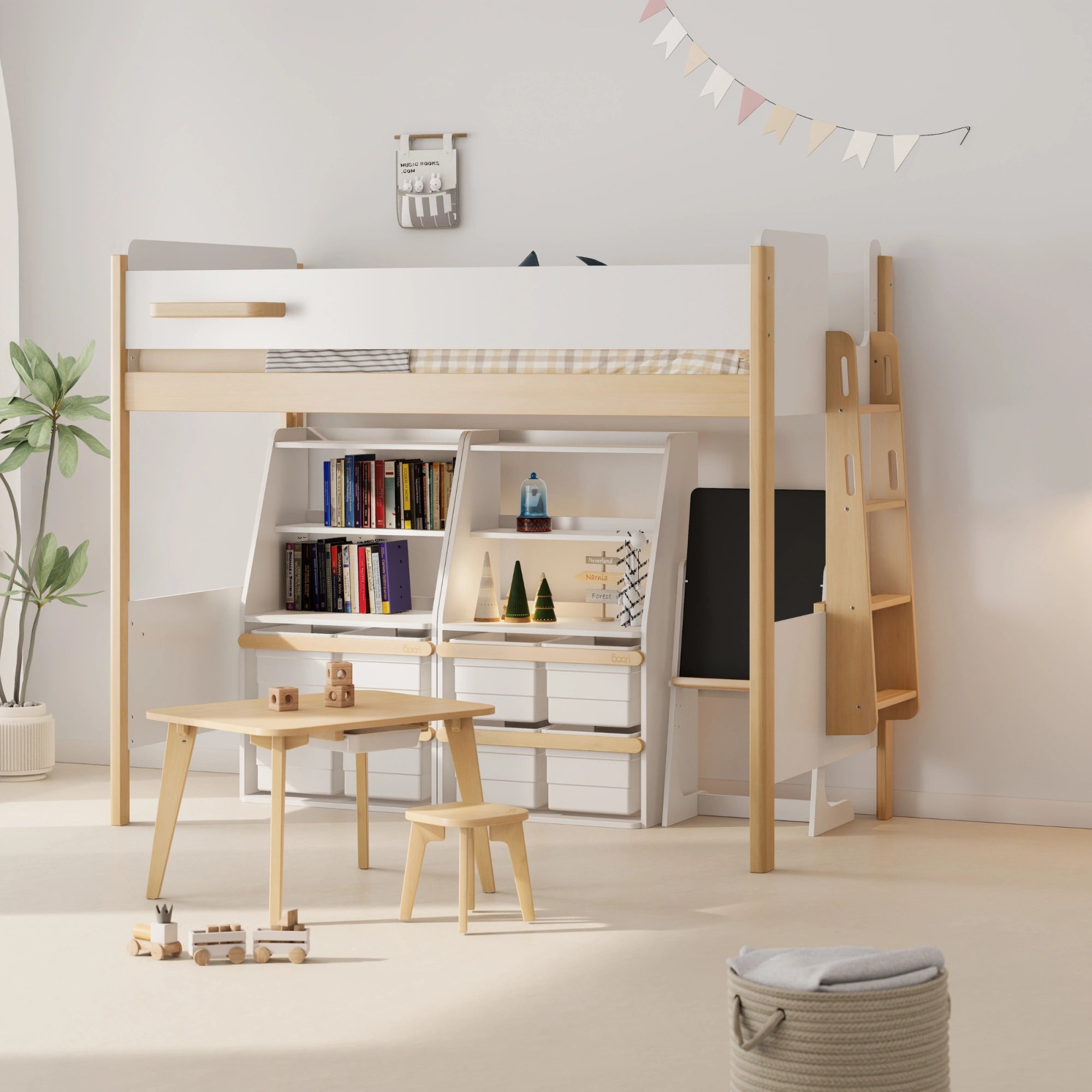Boori Natty Kids NZ King Single Loft Bed + Ladder, Barley