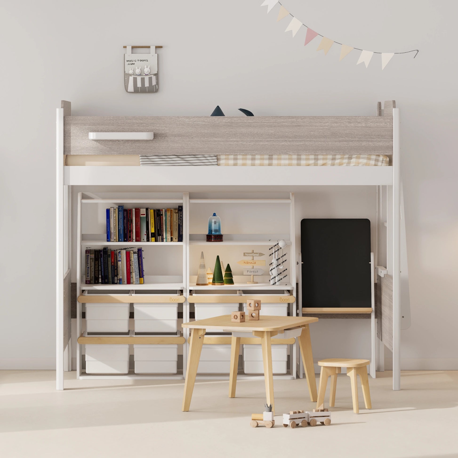 Boori Natty Kids NZ King Single Loft Bed + Ladder, Oak