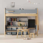 Boori Natty Kids NZ King Single Loft Bed + Ladder, Blueberry