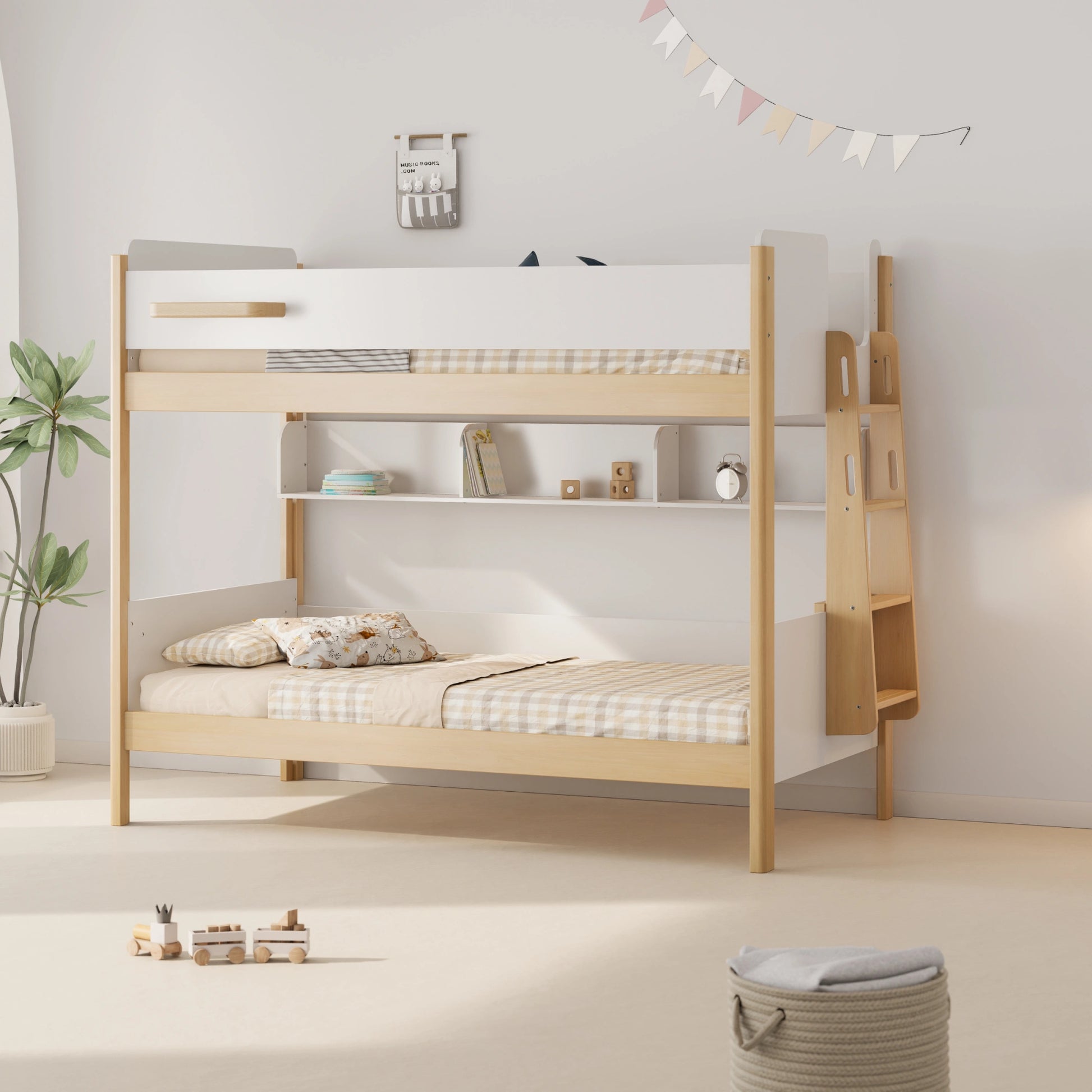 Boori Natty Kids NZ King Single Bunk Bed + Ladder, Barley