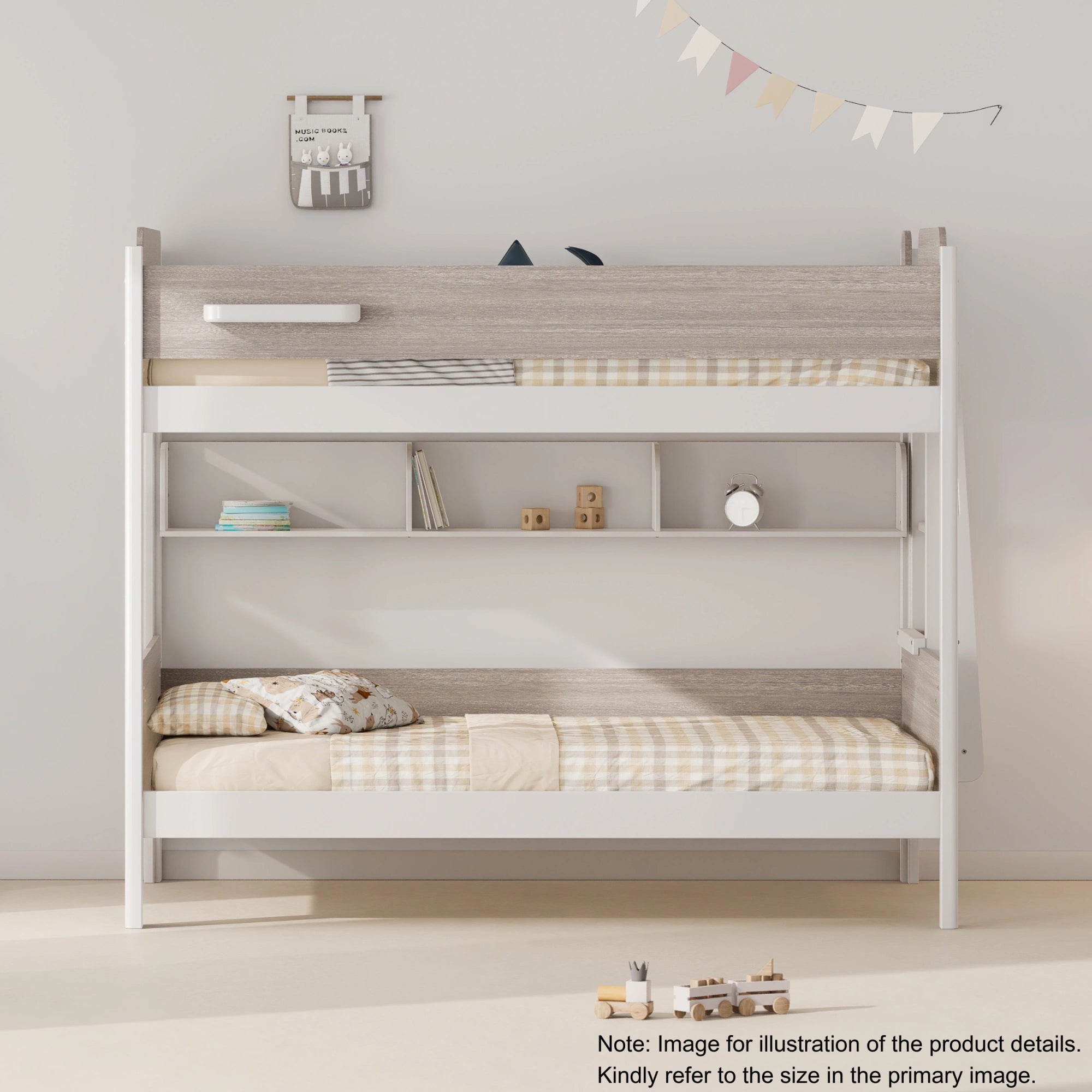 Boori Natty Kids NZ King Single Bunk Bed + Ladder, Oak