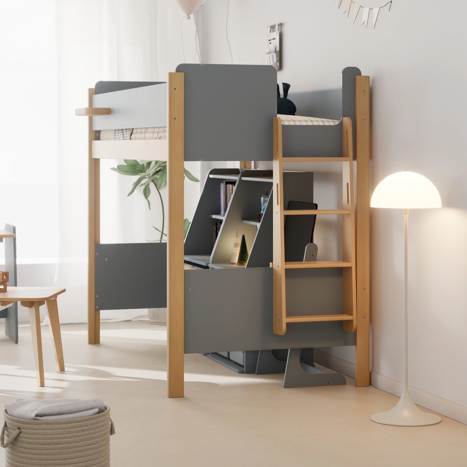 Boori Natty Kids NZ King Single Bunk Bed + Ladder, Blueberry