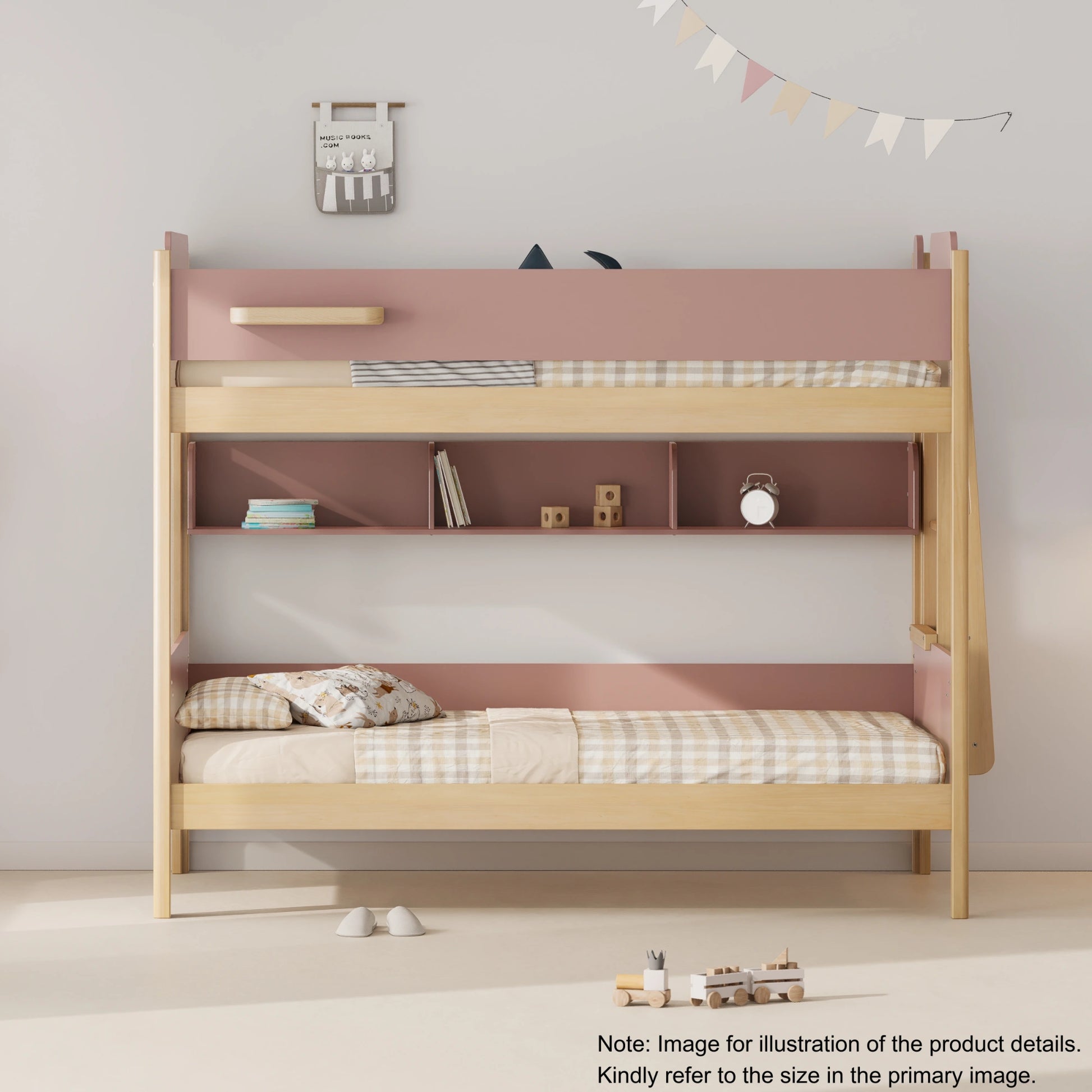 Boori Natty Kids NZ King Single Bunk Bed + Ladder, Cherry