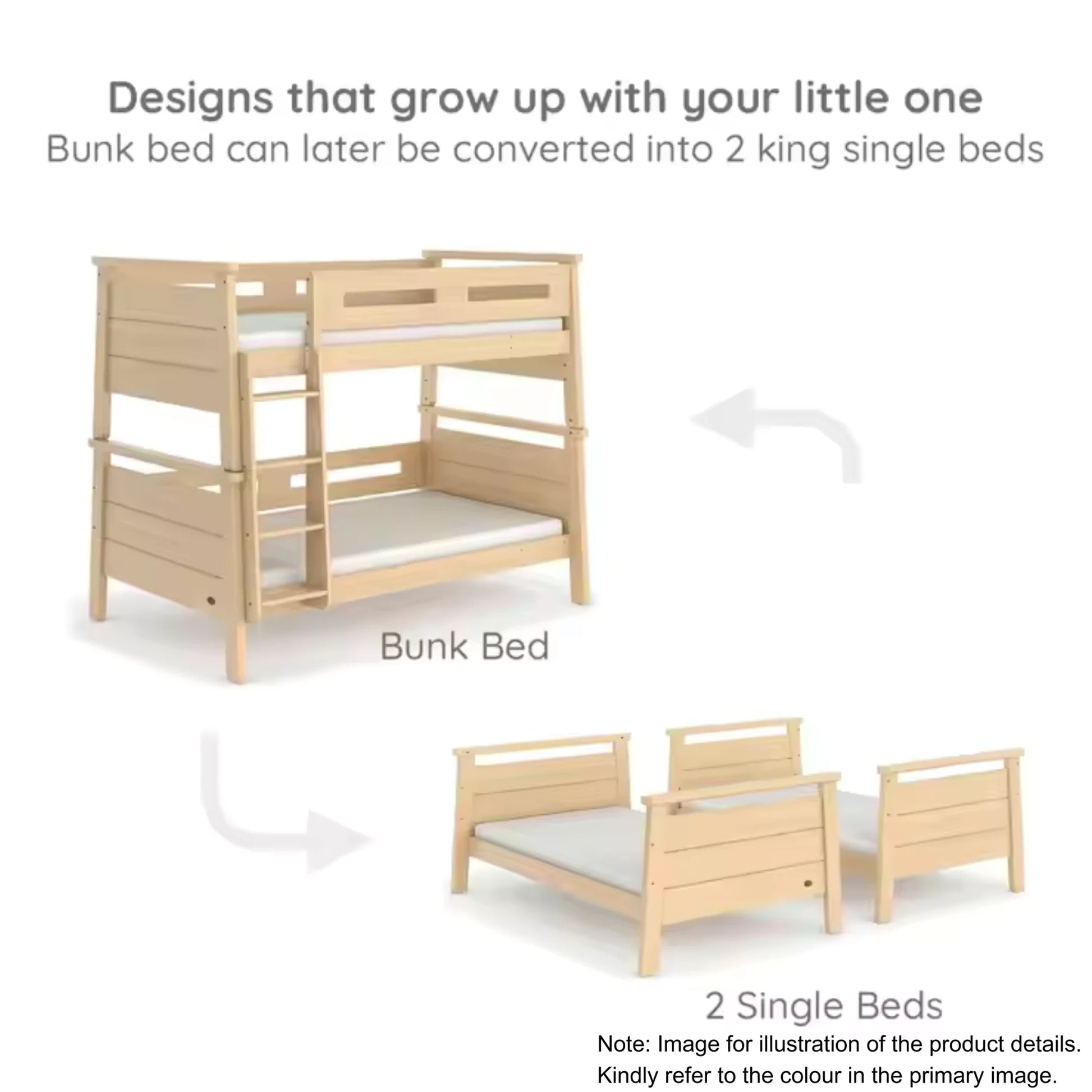 Boori Horizon Kids NZ King Single Bunk Bed, Brushed Grey