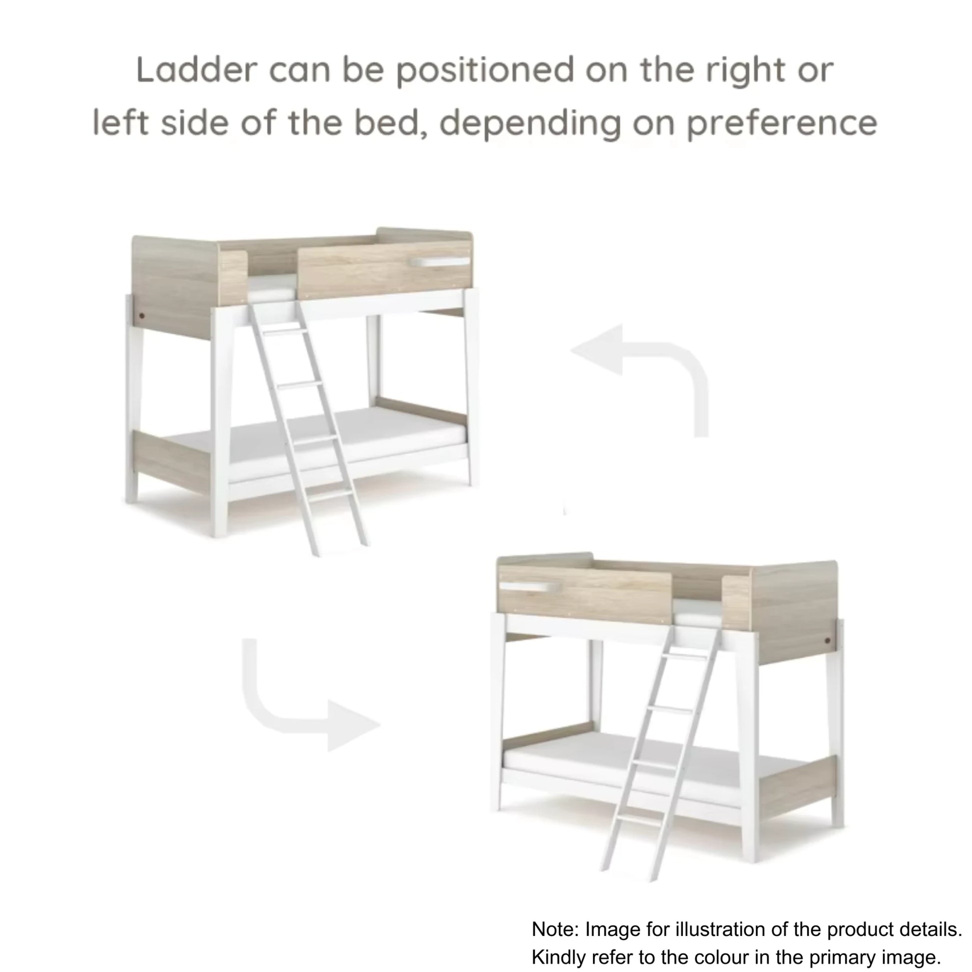 Boori Natty Kids NZ Single Bunk Bed + Ladder, Barley
