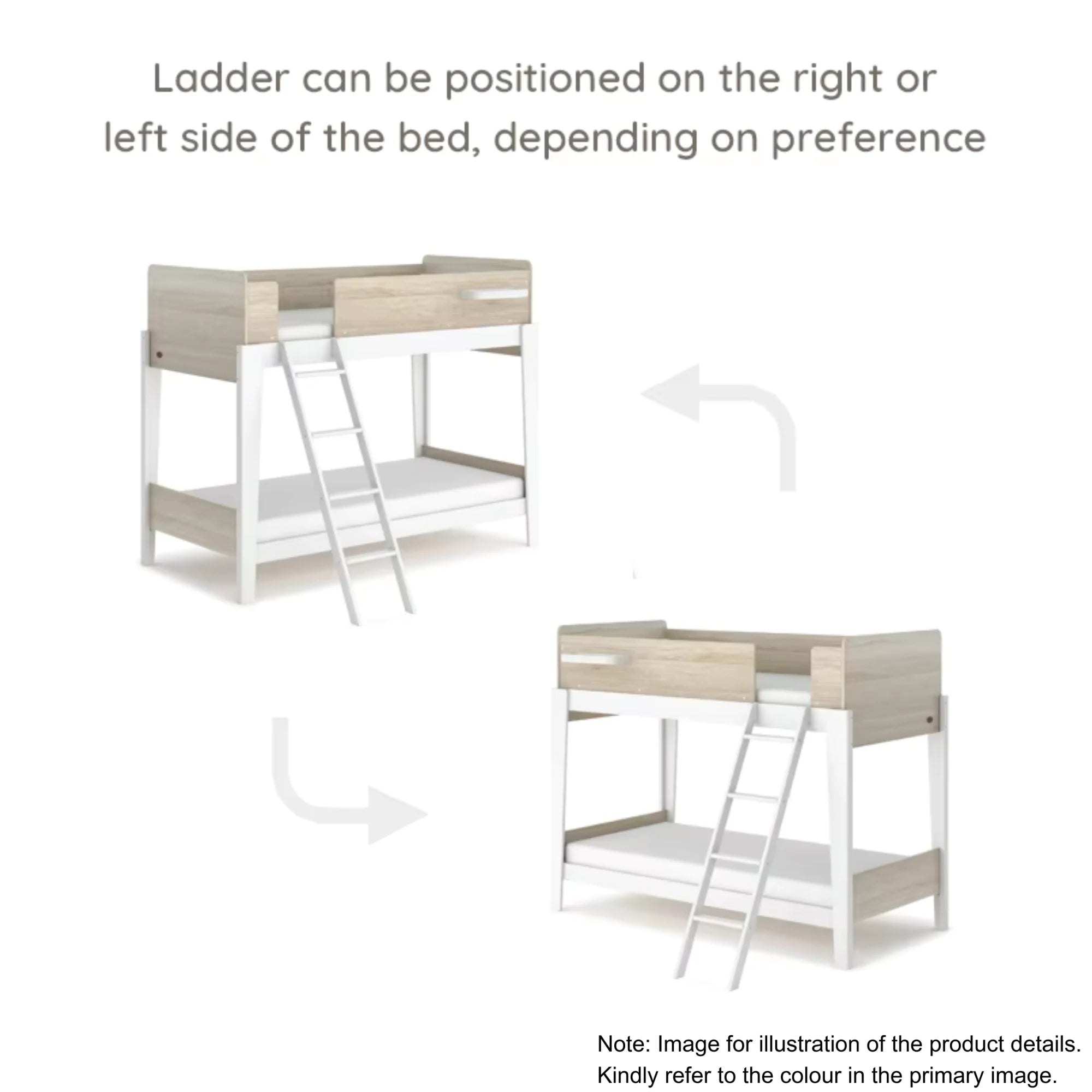 Boori Natty Kids NZ Single Bunk Bed + Ladder, Barley