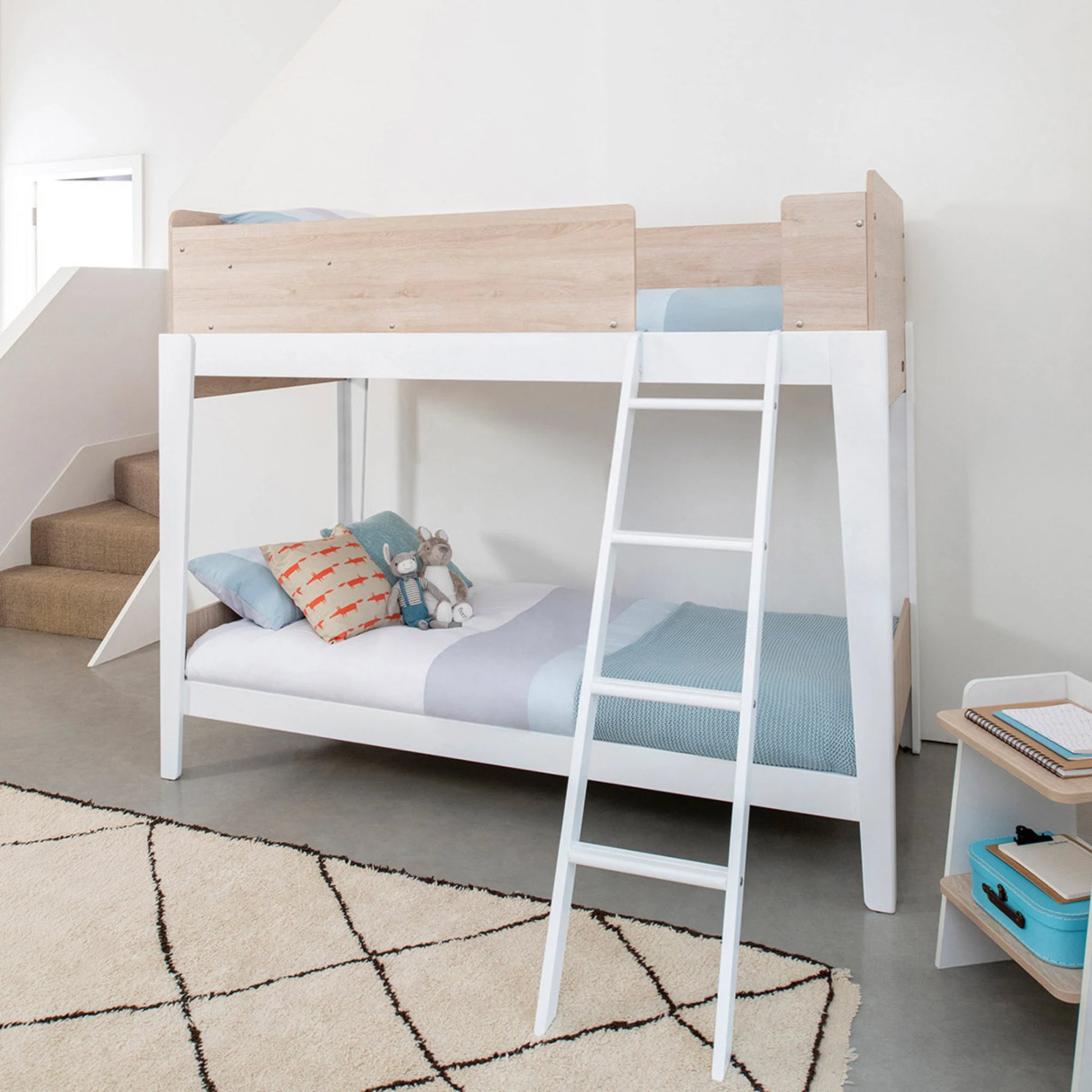 Boori Natty Kids NZ Single Bunk Bed + Ladder, Oak