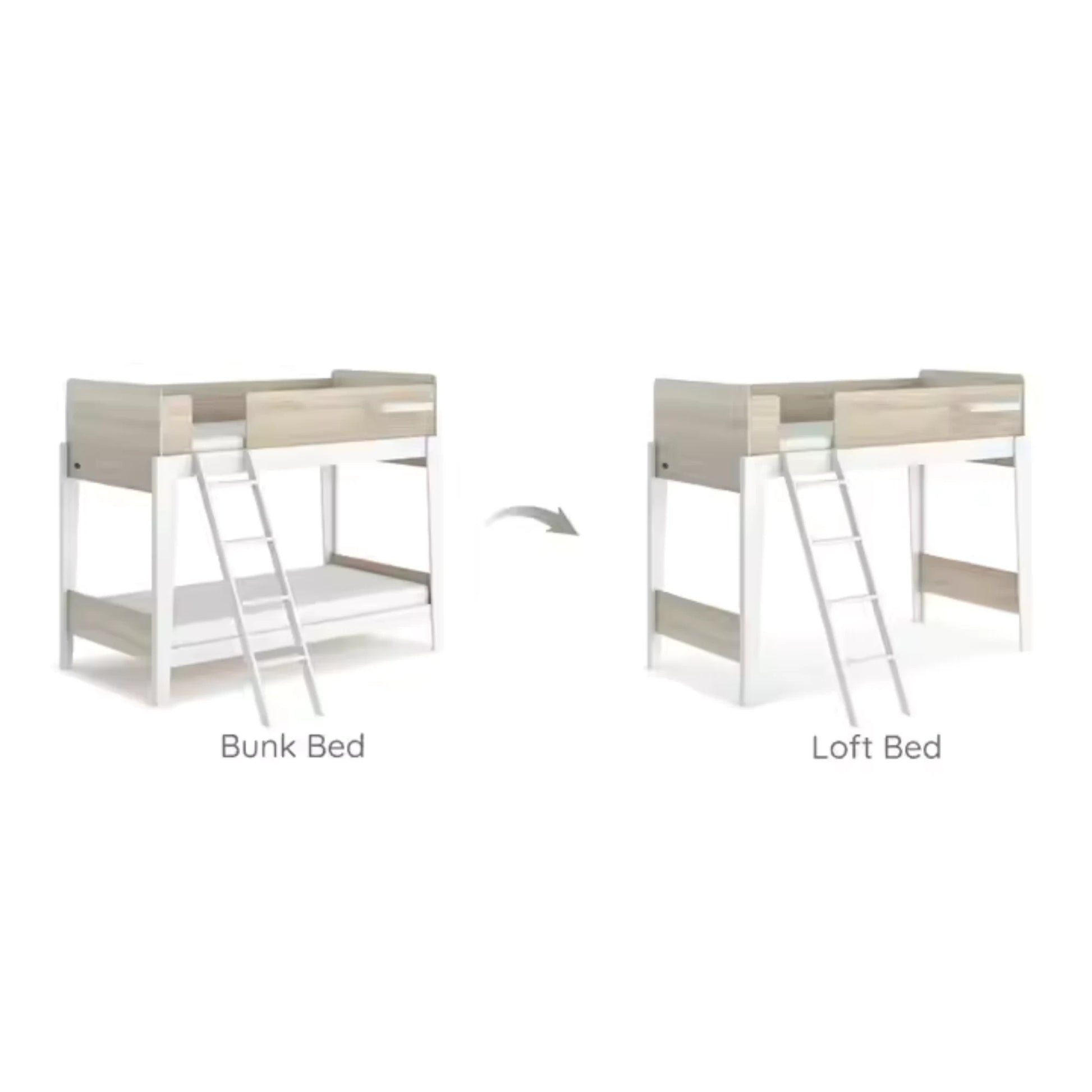 Boori Natty Kids NZ Single Bunk Bed + Ladder, Oak