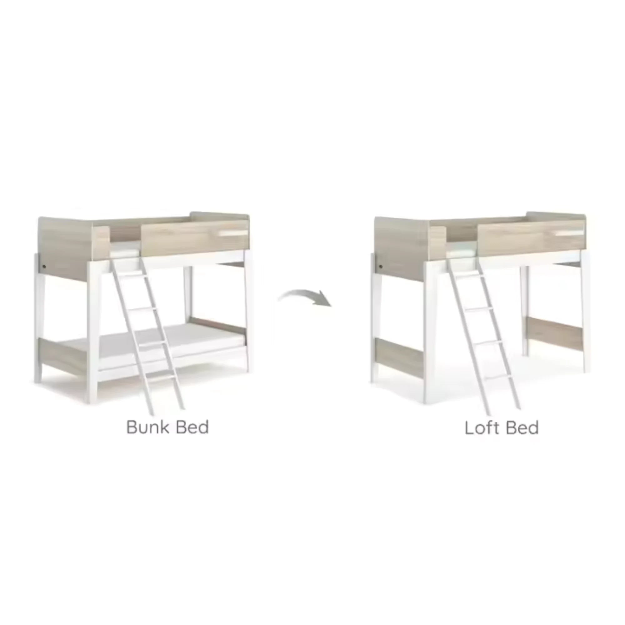 Boori Natty Kids NZ Single Bunk Bed + Ladder, Oak