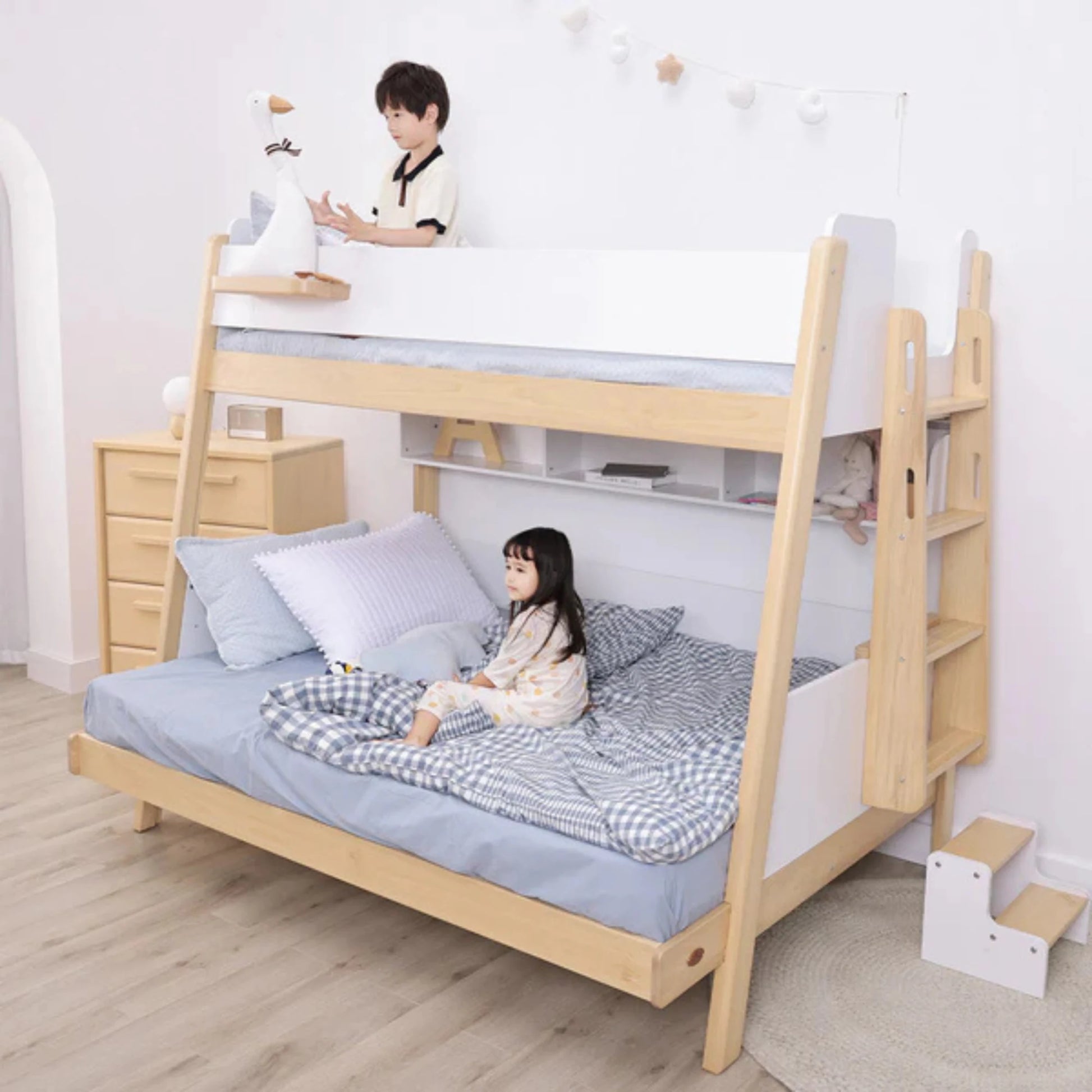 Boori Natty Kids Maxi Bunk Bed + Ladder, Barley, NZ Single